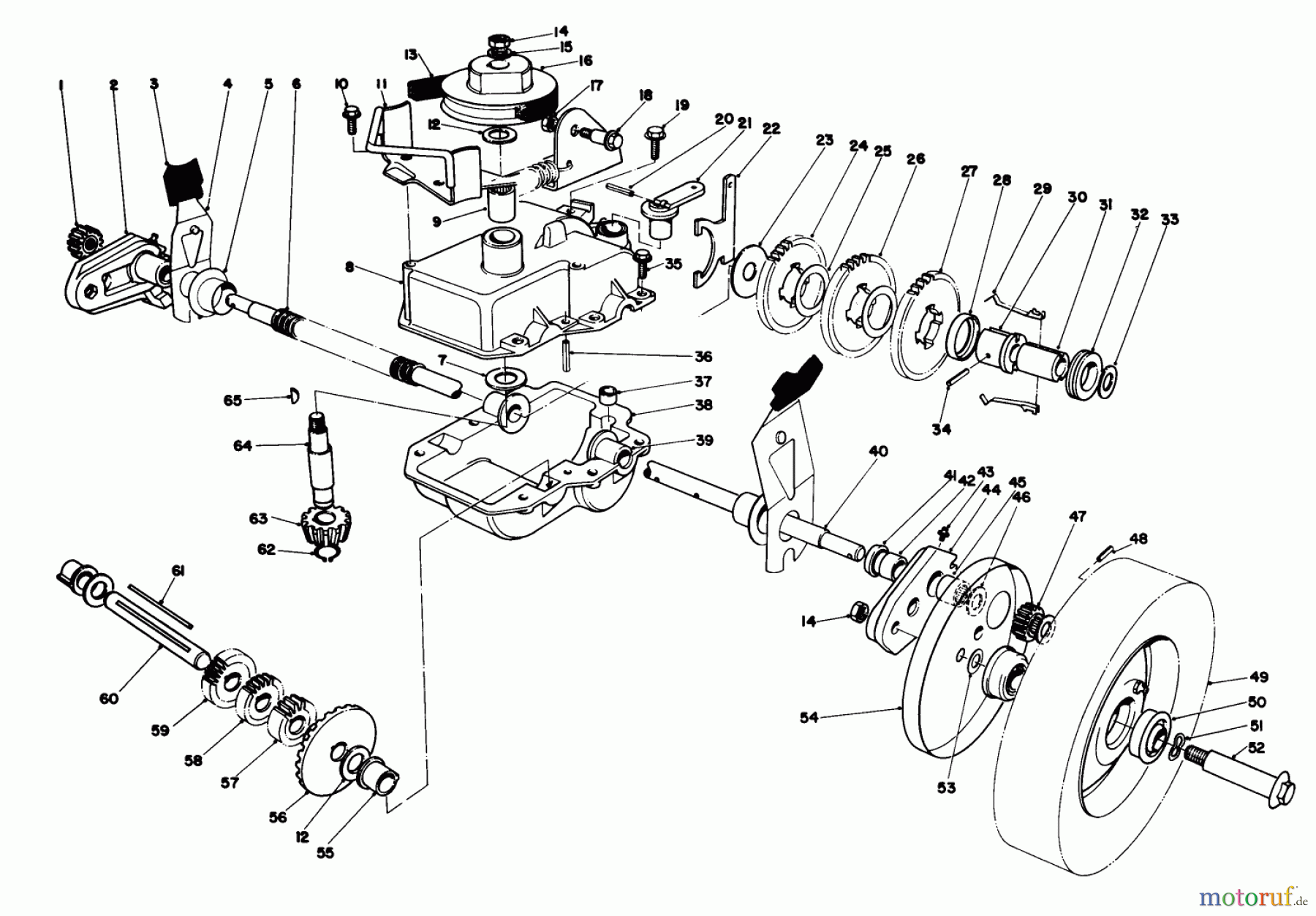  Toro Neu Mowers, Walk-Behind Seite 1 20715 - Toro Lawnmower, 1982 (2000001-2999999) GEAR CASE ASSEMBLY