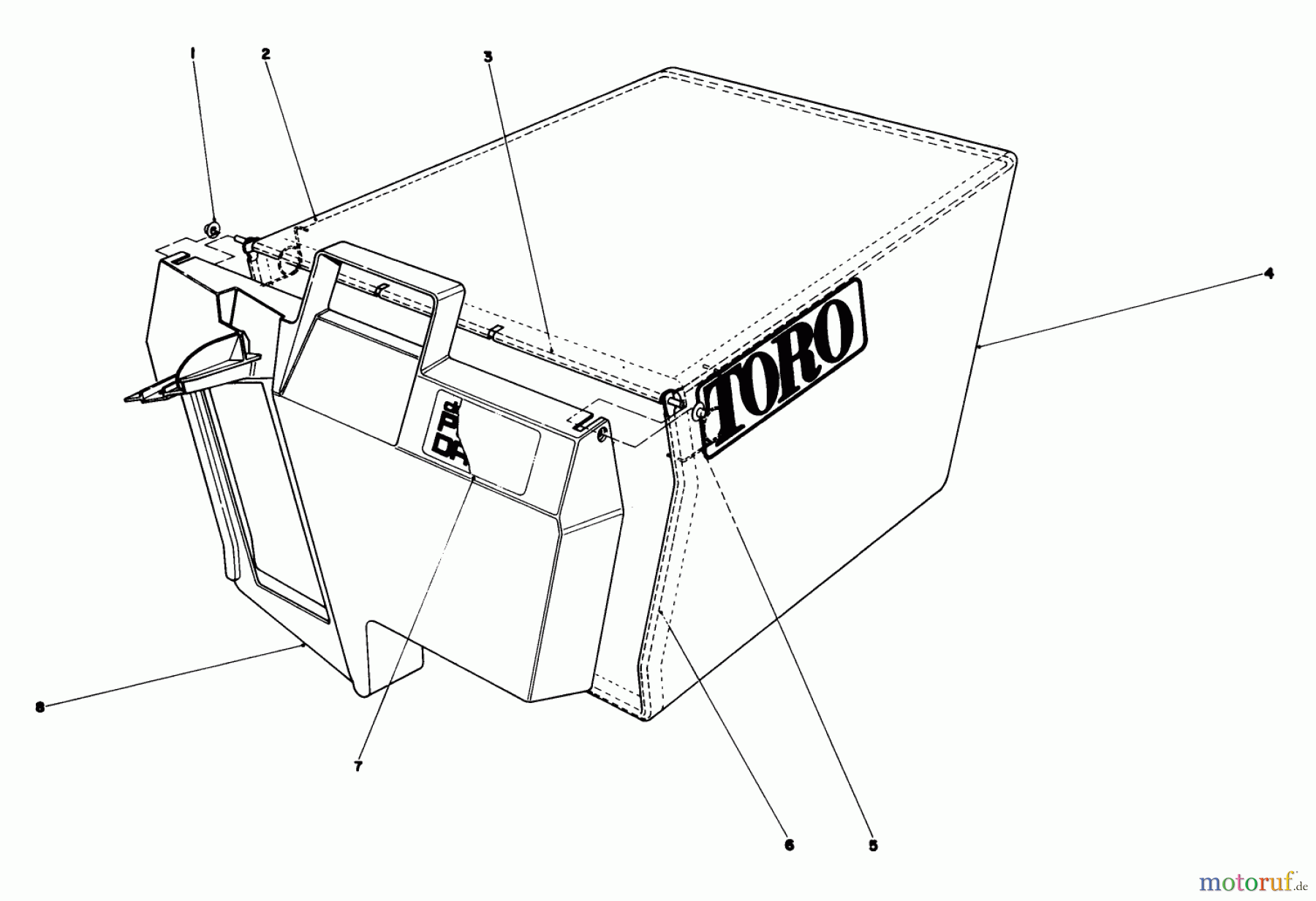  Toro Neu Mowers, Walk-Behind Seite 1 20715 - Toro Lawnmower, 1982 (2000001-2999999) GRASS BAG ASSEMBLY NO. 11-0189