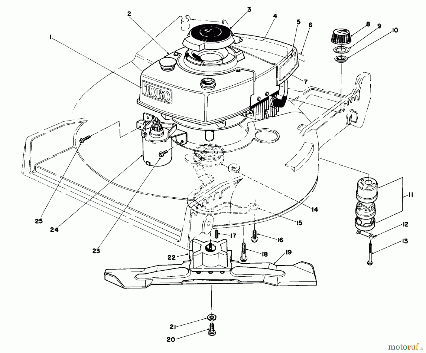  Toro Neu Mowers, Walk-Behind Seite 1 20715C - Toro Lawnmower, 1985 (5000001-5999999) ENGINE ASSEMBLY