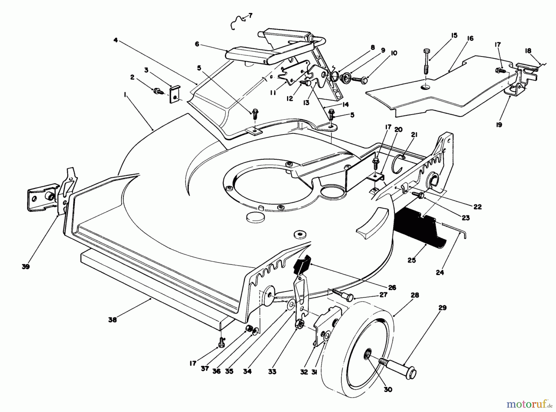  Toro Neu Mowers, Walk-Behind Seite 1 20715C - Toro Lawnmower, 1985 (5000001-5999999) HOUSING ASSEMBLY