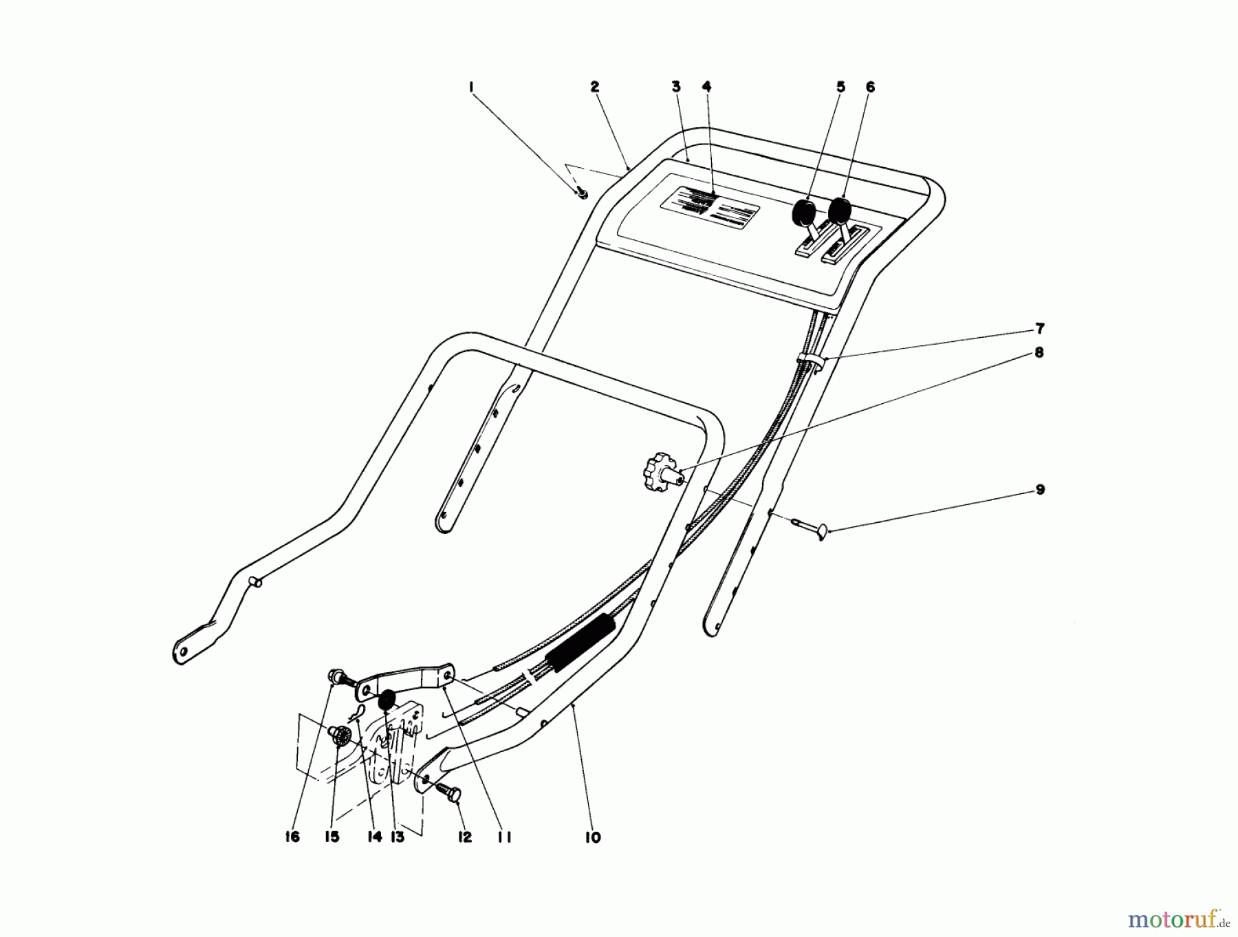  Toro Neu Mowers, Walk-Behind Seite 1 20730 - Toro Lawnmower, 1978 (8000001-8999999) HANDLE ASSEMBLY