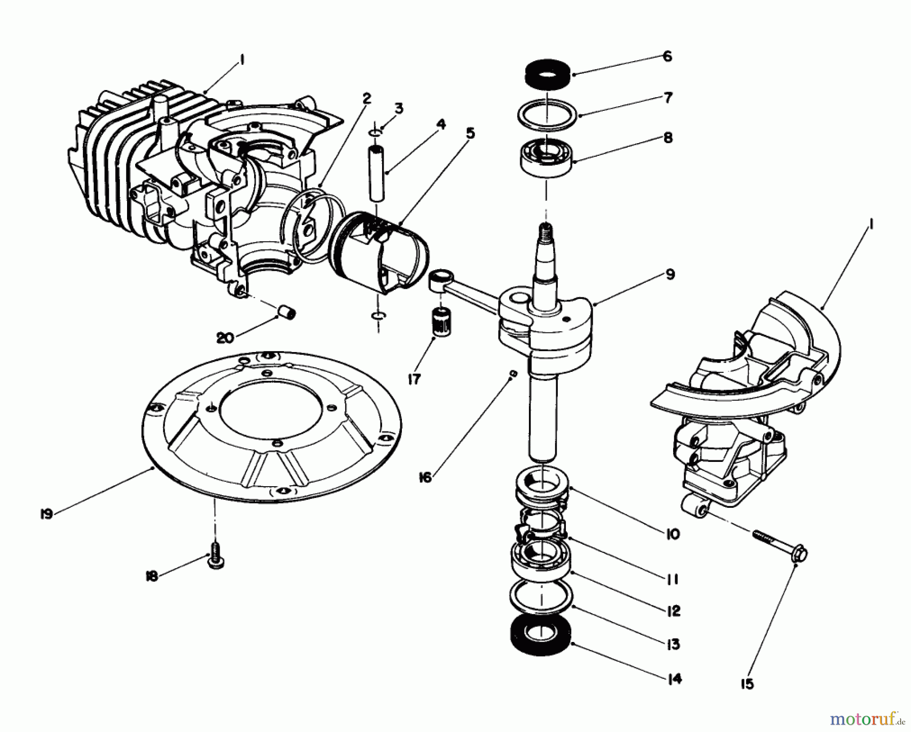  Toro Neu Mowers, Walk-Behind Seite 1 20745C - Toro Lawnmower, 1986 (6000001-6999999) CRANKSHAFT ASSEMBLY