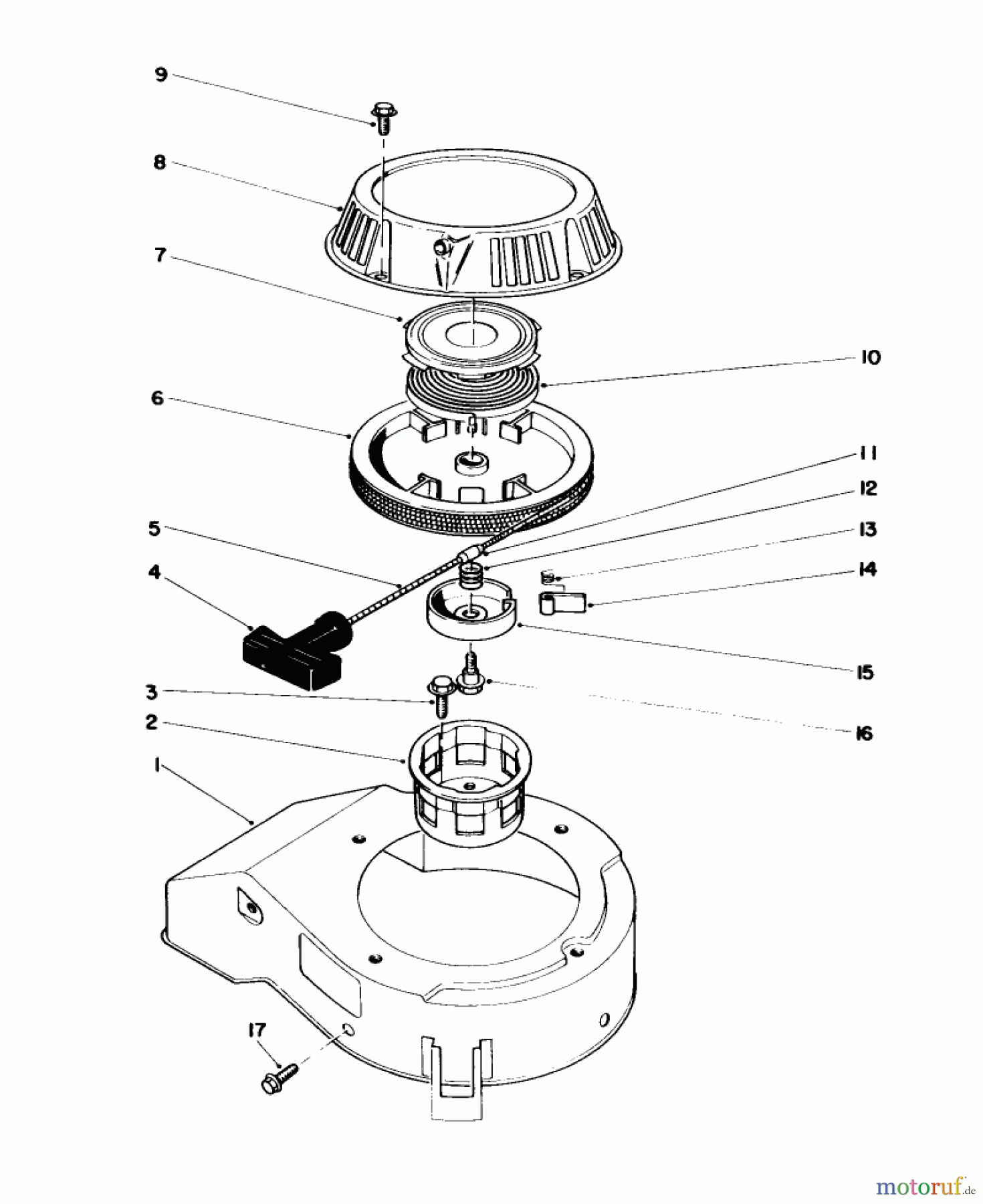  Toro Neu Mowers, Walk-Behind Seite 1 20745C - Toro Lawnmower, 1987 (7000001-7999999) RECOIL ASSEMBLY (ENGINE NO. 47PG6)