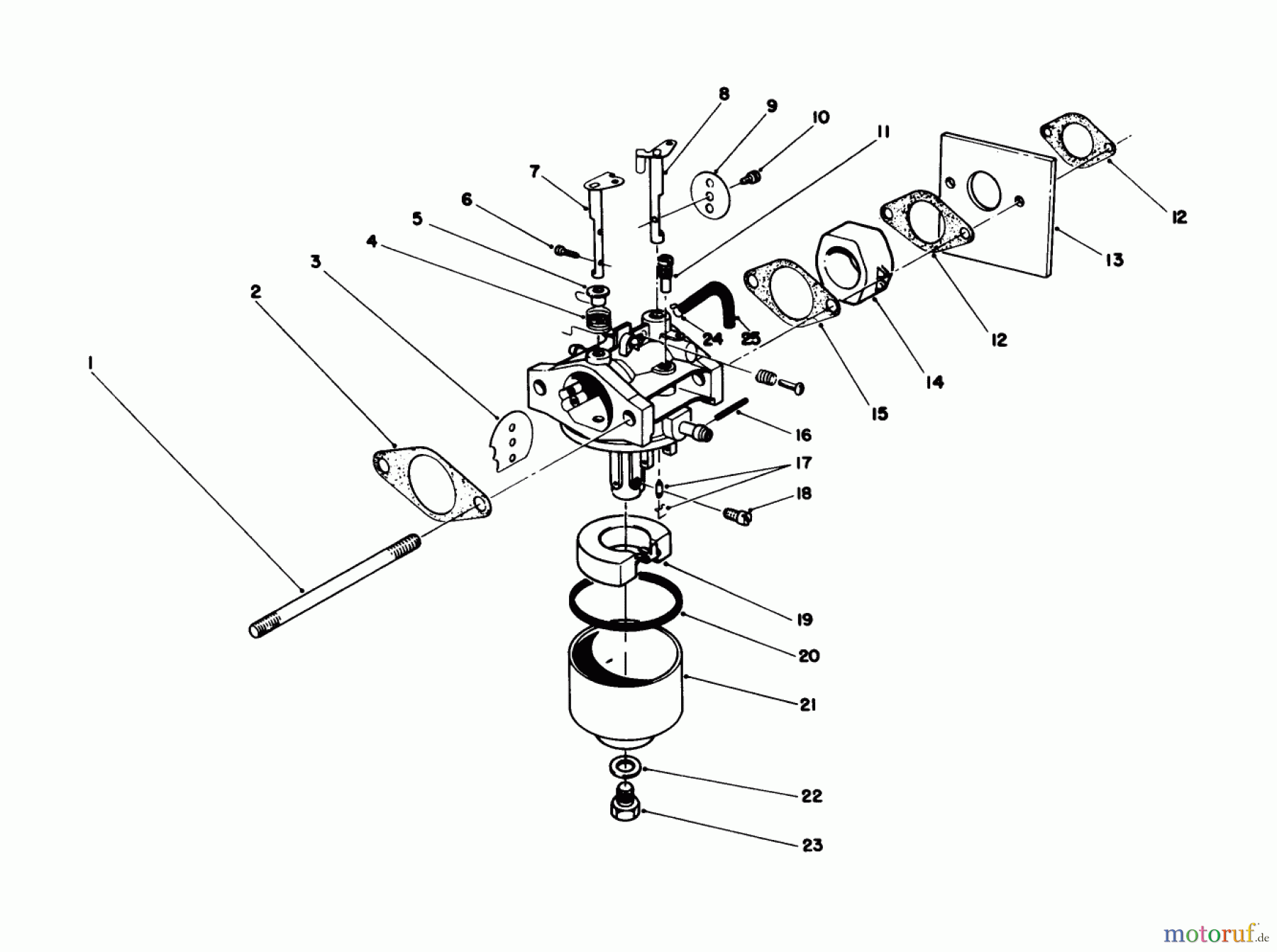  Toro Neu Mowers, Walk-Behind Seite 1 20745C - Toro Lawnmower, 1988 (8000001-8999999) CARBURETOR ASSEMBLY (ENGINE NO. 47PH7)