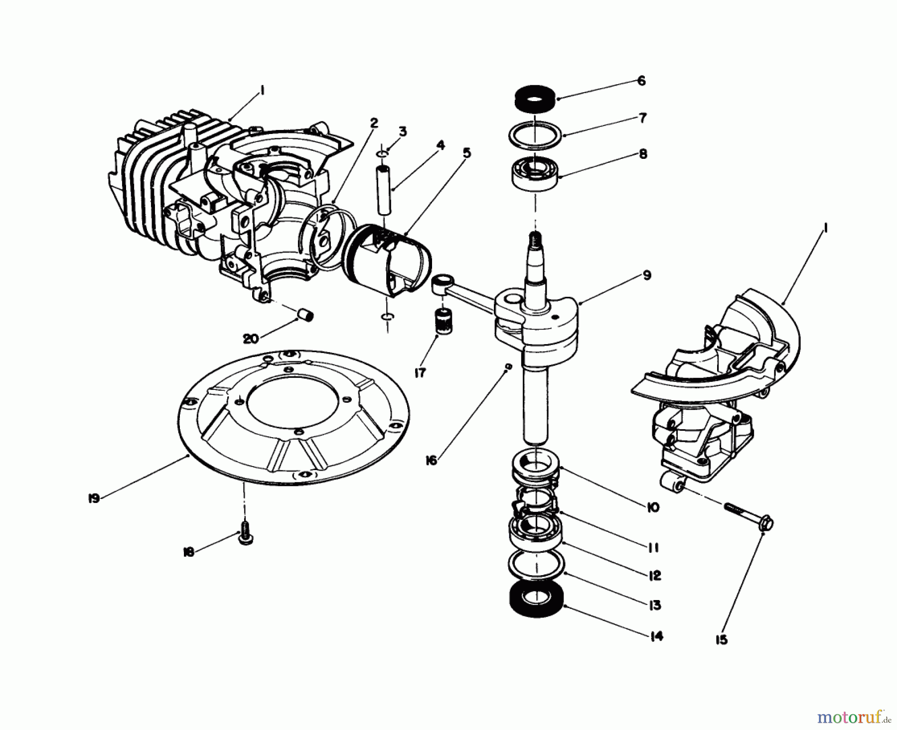  Toro Neu Mowers, Walk-Behind Seite 1 20746C - Toro Lawnmower, 1988 (8000001-8999999) CRANKSHAFT ASSEMBLY (ENGINE NO. 47PH7)