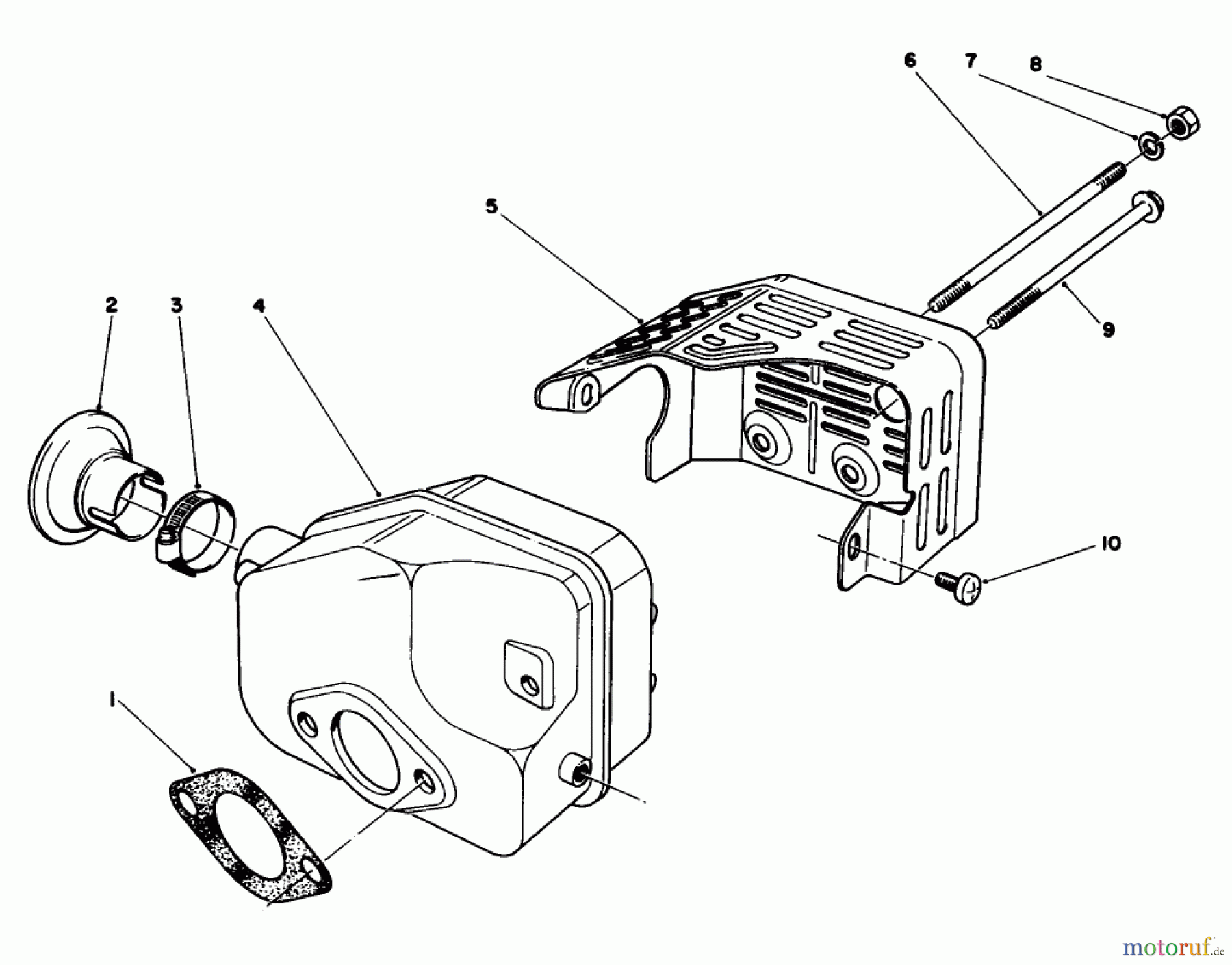  Toro Neu Mowers, Walk-Behind Seite 1 20747C - Toro Lawnmower, 1986 (6000001-6999999) MUFFLER ASSEMBLY