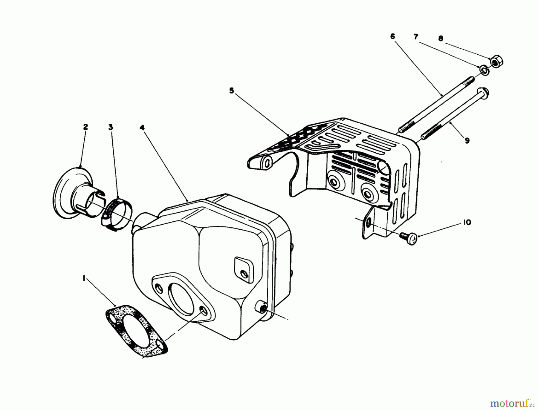  Toro Neu Mowers, Walk-Behind Seite 1 20747C - Toro Lawnmower, 1988 (8000001-8999999) MUFFLER ASSEMBLY (MODEL NO. 47PG6 & 47PG7)