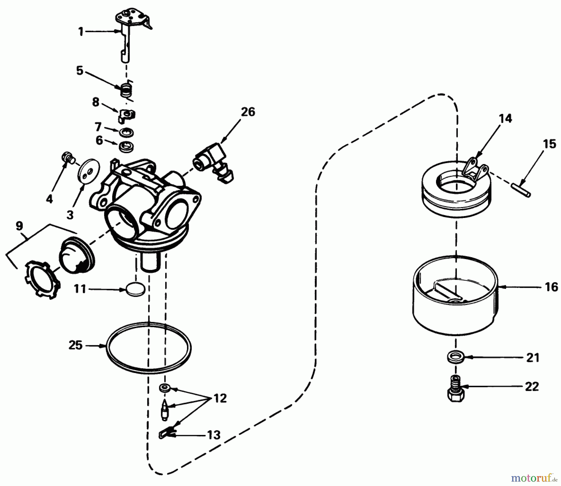  Toro Neu Mowers, Walk-Behind Seite 1 20752 - Toro Lawnmower, 1979 (9000001-9999999) CARBURETOR NO. 632050