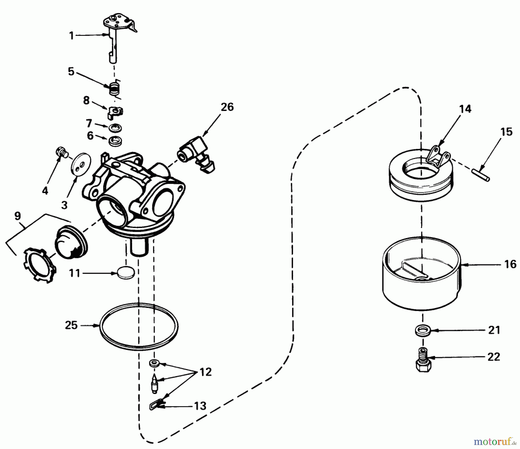  Toro Neu Mowers, Walk-Behind Seite 1 20752 - Toro Lawnmower, 1980 (0000001-0999999) CARBURETOR NO. 632050