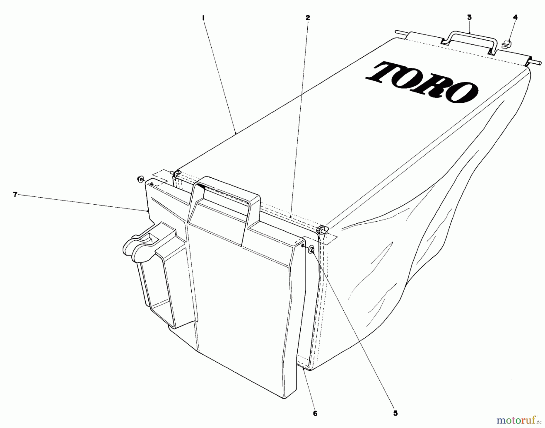  Toro Neu Mowers, Walk-Behind Seite 1 20752 - Toro Lawnmower, 1980 (0000001-0999999) GRASS BAG ASSEMBLY