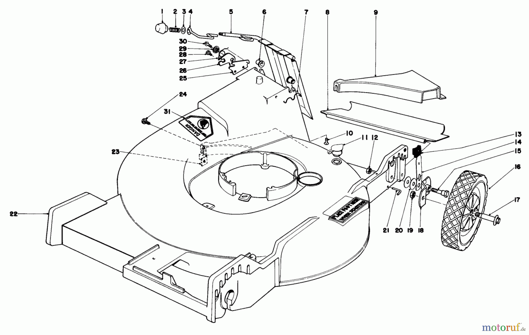  Toro Neu Mowers, Walk-Behind Seite 1 20755 - Toro Lawnmower, 1980 (0000001-0999999) HOUSING ASSEMBLY