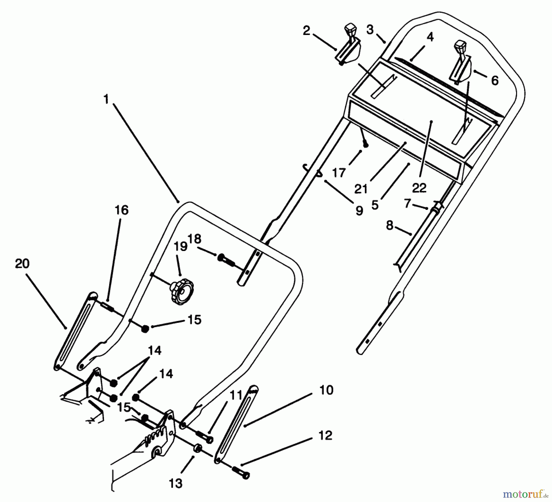  Toro Neu Mowers, Walk-Behind Seite 1 20761B - Toro Lawnmower, 1993 (39000001-39999999) HANDLE ASSEMBLY