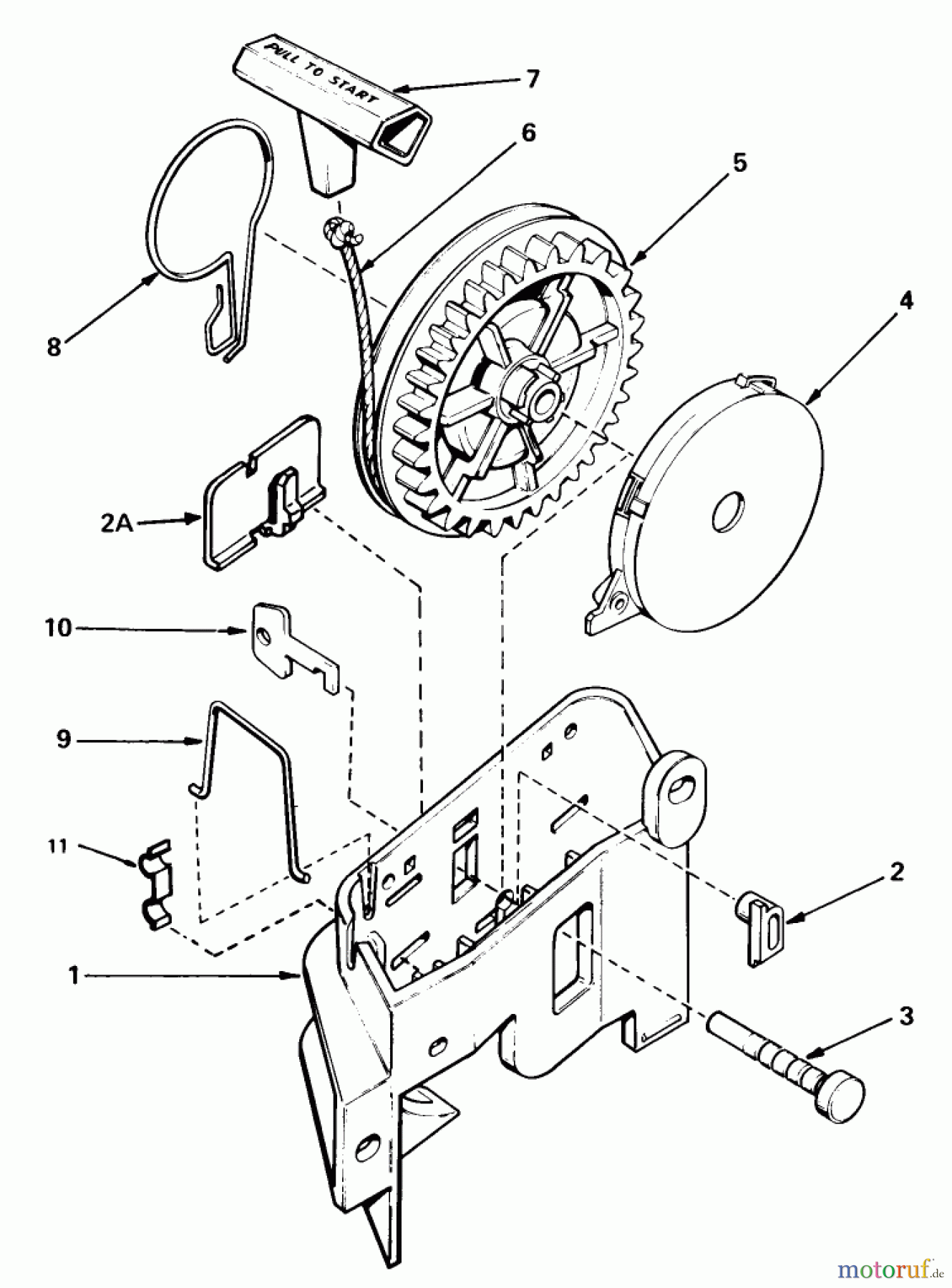  Toro Neu Mowers, Walk-Behind Seite 1 20762C - Toro Lawnmower, 1985 (5000001-5999999) REWIND STARTER NO. 590531