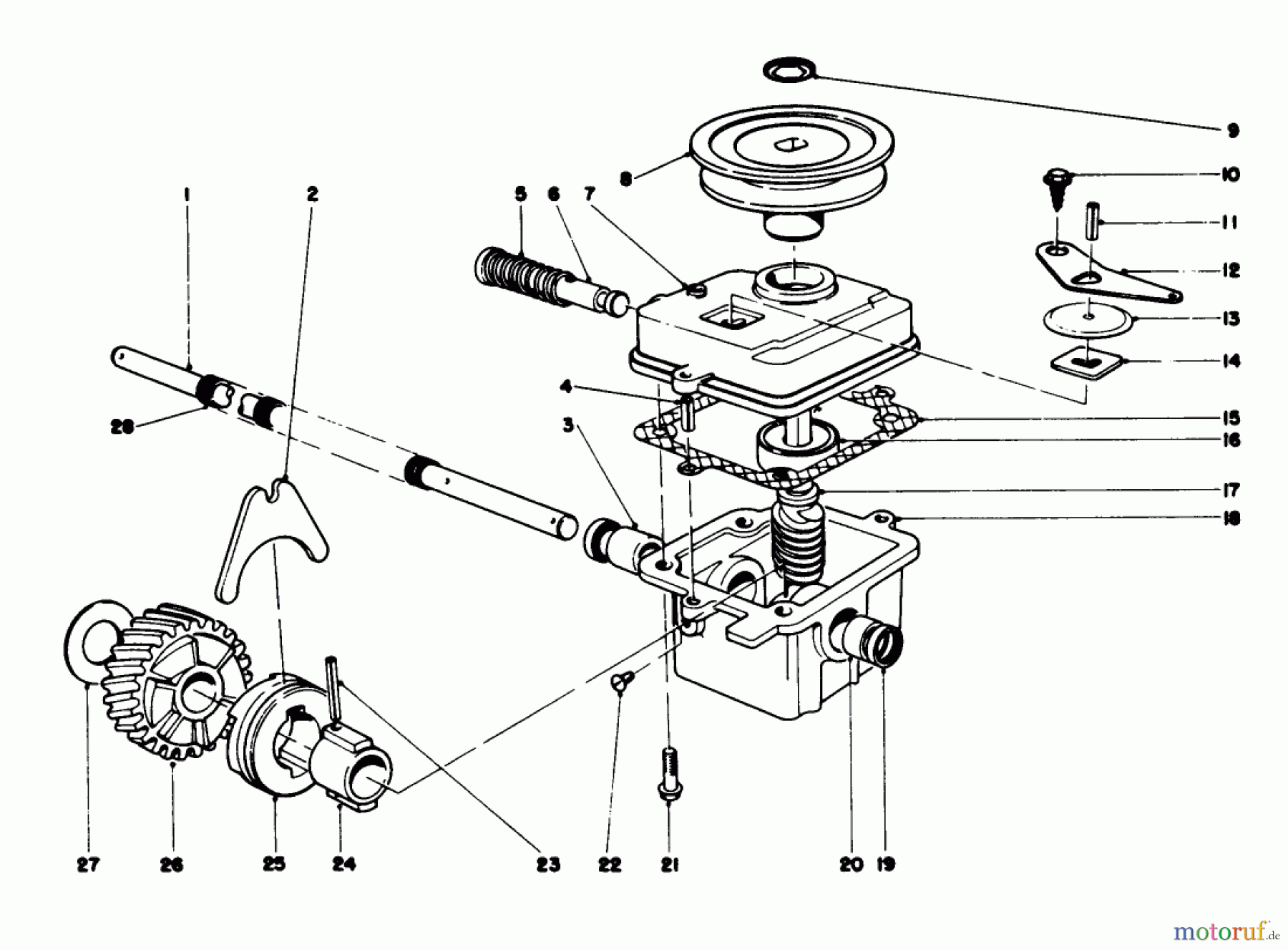  Toro Neu Mowers, Walk-Behind Seite 1 20765 - Toro Lawnmower, 1981 (1000001-1999999) GEAR CASE ASSEMBLY