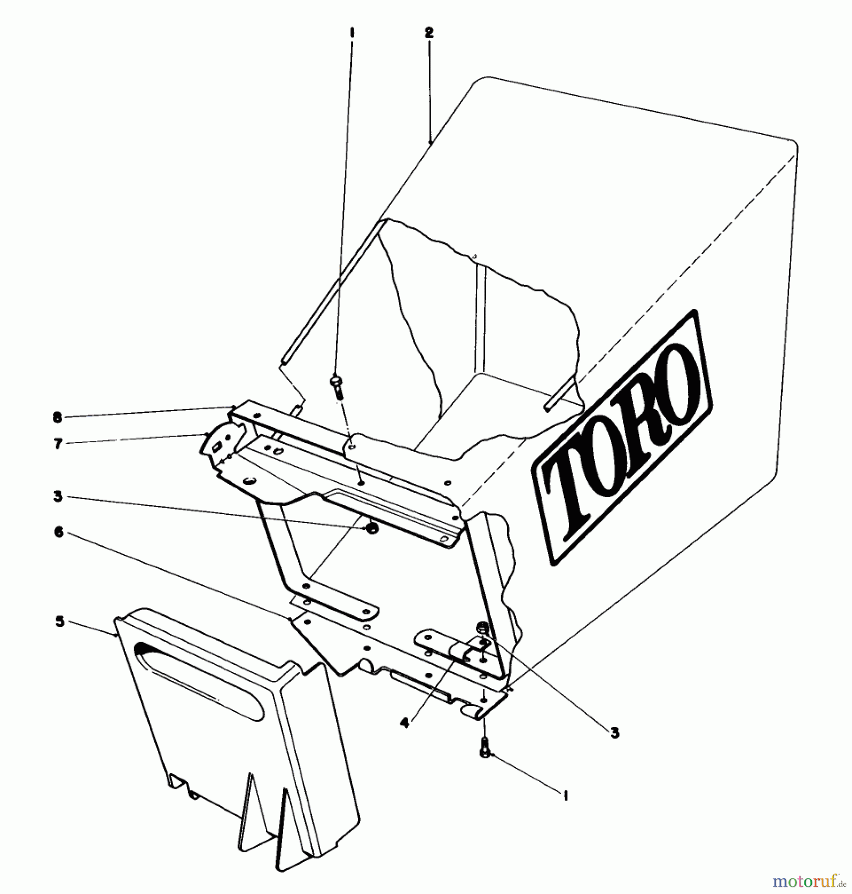  Toro Neu Mowers, Walk-Behind Seite 1 20773 - Toro Lawnmower, 1983 (3000001-3999999) GRASS BAG ASSEMBLY