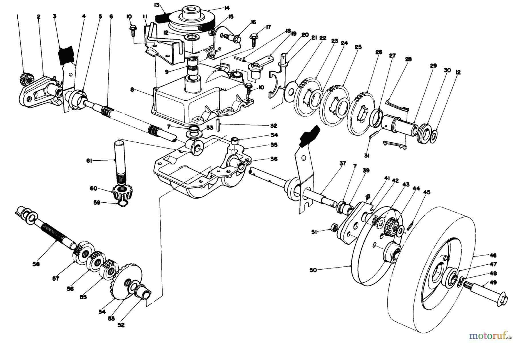  Toro Neu Mowers, Walk-Behind Seite 1 20775 - Toro Lawnmower, 1979 (9000001-9999999) GEAR CASE ASSEMBLY