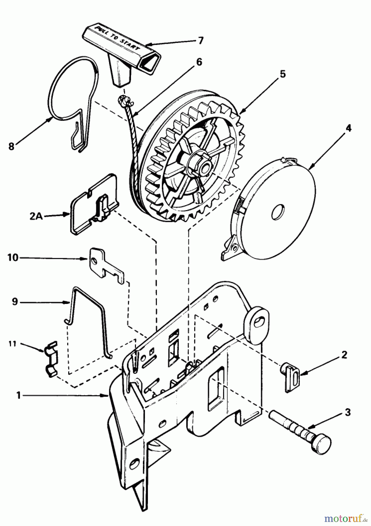  Toro Neu Mowers, Walk-Behind Seite 1 20782C - Toro Lawnmower, 1985 (5000001-5999999) REWIND STARTER NO. 590531