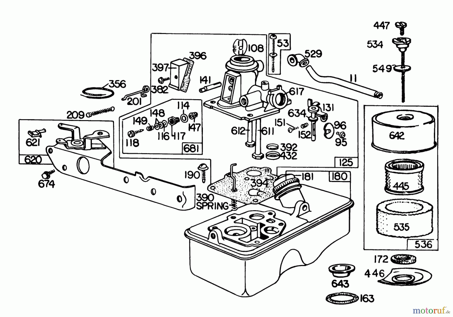  Toro Neu Mowers, Walk-Behind Seite 1 20785 - Toro Lawnmower, 1981 (1000001-1999999) CARBURETOR ASSEMBLY MODEL NO. 110908-0380-02