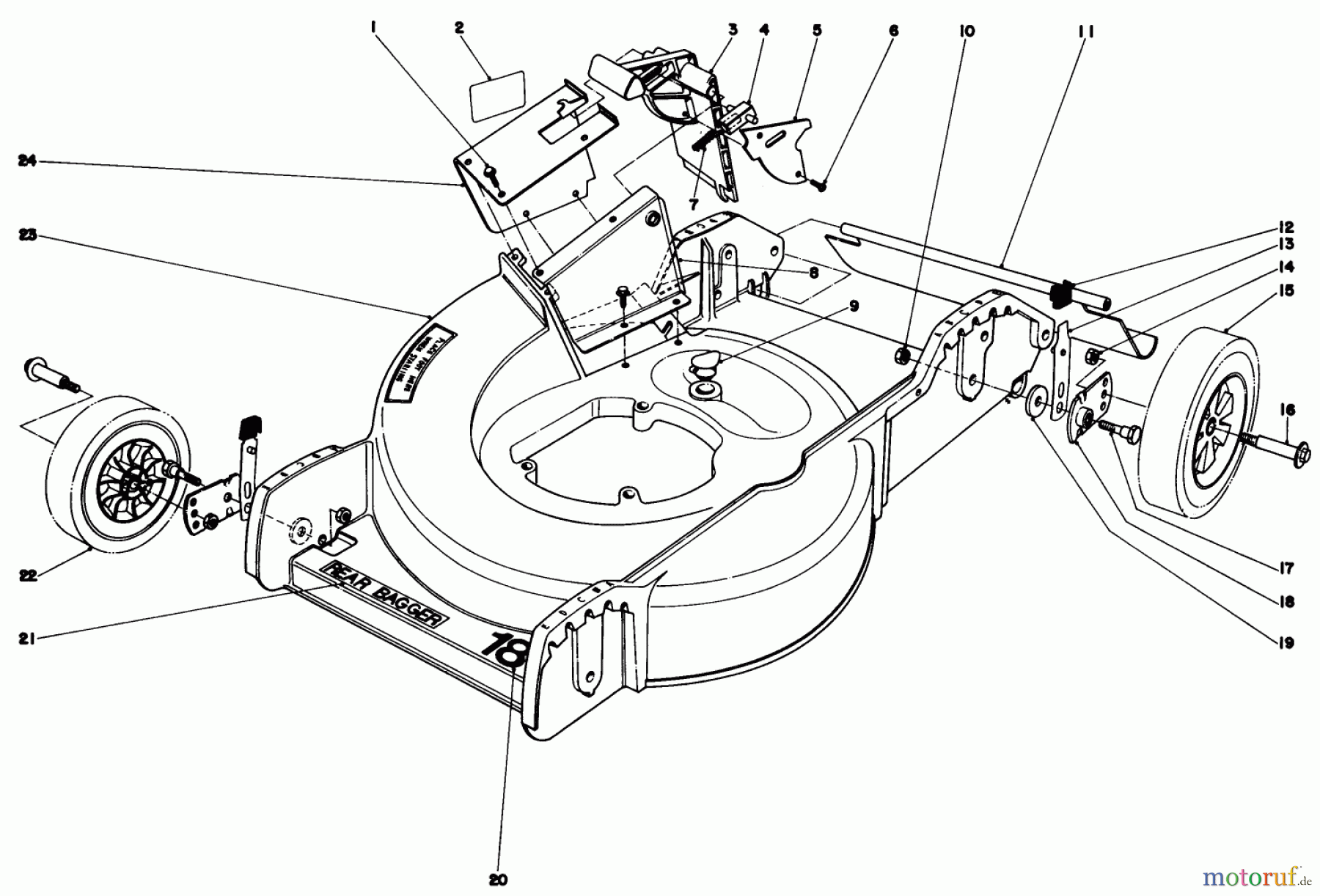  Toro Neu Mowers, Walk-Behind Seite 1 20788 - Toro Lawnmower, 1979 (9000001-9999999) HOUSING ASSEMBLY