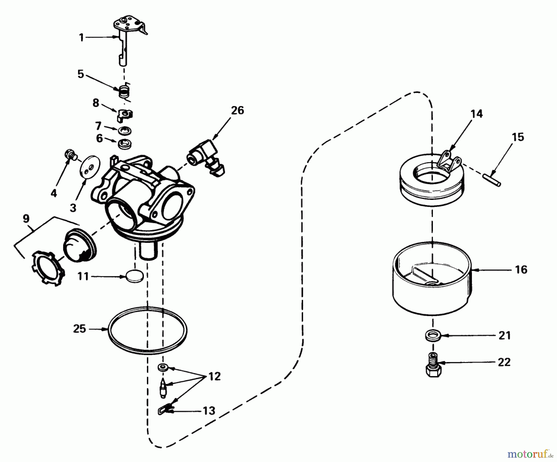  Toro Neu Mowers, Walk-Behind Seite 1 20790 - Toro Lawnmower, 1981 (1000001-1999999) CARBURETOR NO.632050