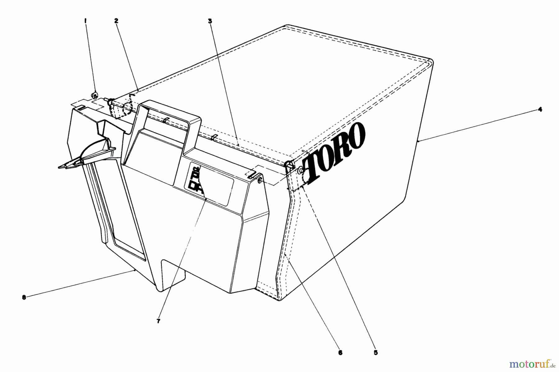  Toro Neu Mowers, Walk-Behind Seite 1 20790 - Toro Lawnmower, 1981 (1000001-1999999) GRASS BAG ASSEMBLY