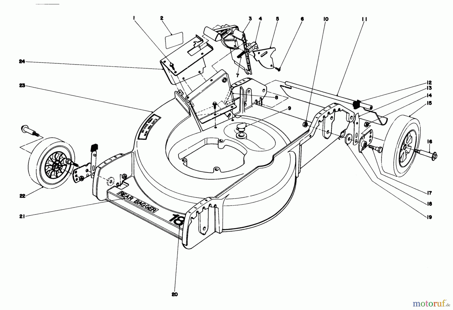  Toro Neu Mowers, Walk-Behind Seite 1 20798 - Toro Lawnmower, 1979 (9000001-9999999) HOUSING ASSEMBLY