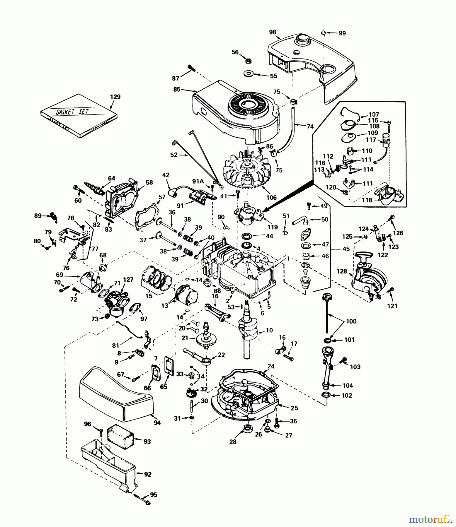  Toro Neu Mowers, Walk-Behind Seite 1 20810 - Toro Lawnmower, 1980 (0000001-0999999) ENGINE TECUMSEH MODEL NO. TNT 100-10063C