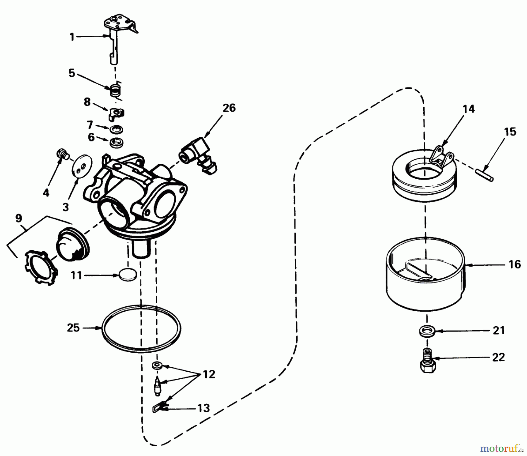  Toro Neu Mowers, Walk-Behind Seite 1 20810 - Toro Lawnmower, 1981 (1000001-1999999) CARBURETOR NO. 632050