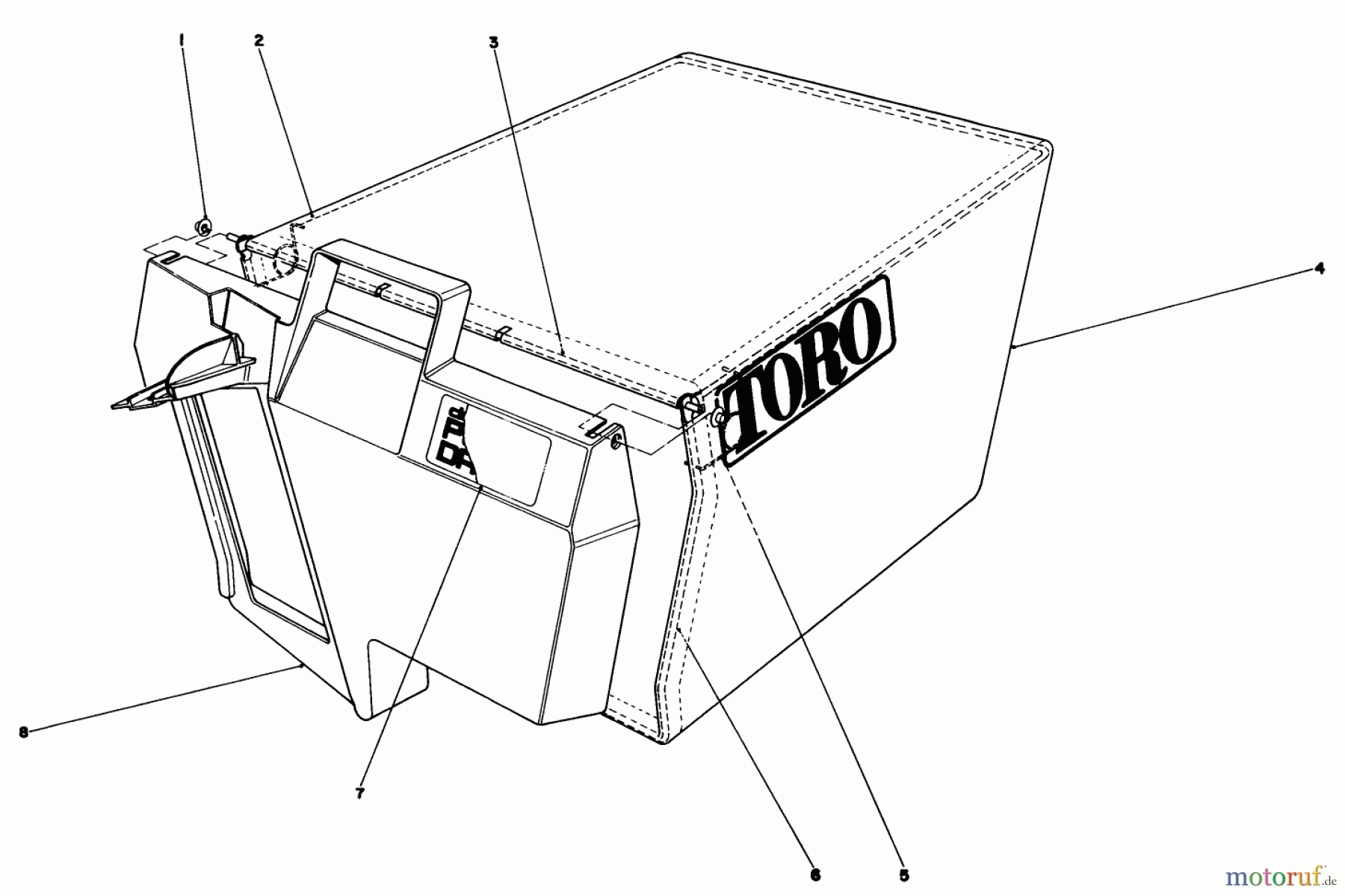  Toro Neu Mowers, Walk-Behind Seite 1 20810C - Toro Lawnmower, 1985 (5000001-5999999) GRASS BAG ASSEMBLY NO. 11-0189