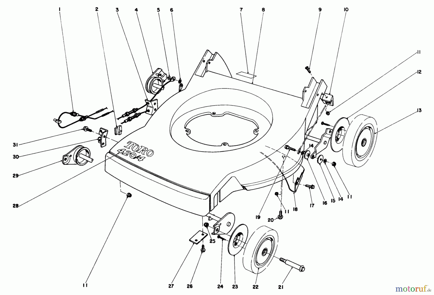  Toro Neu Mowers, Walk-Behind Seite 2 20830 - Toro Lawnmower, 1981 (1000001-1999999) HOUSING ASSEMBLY