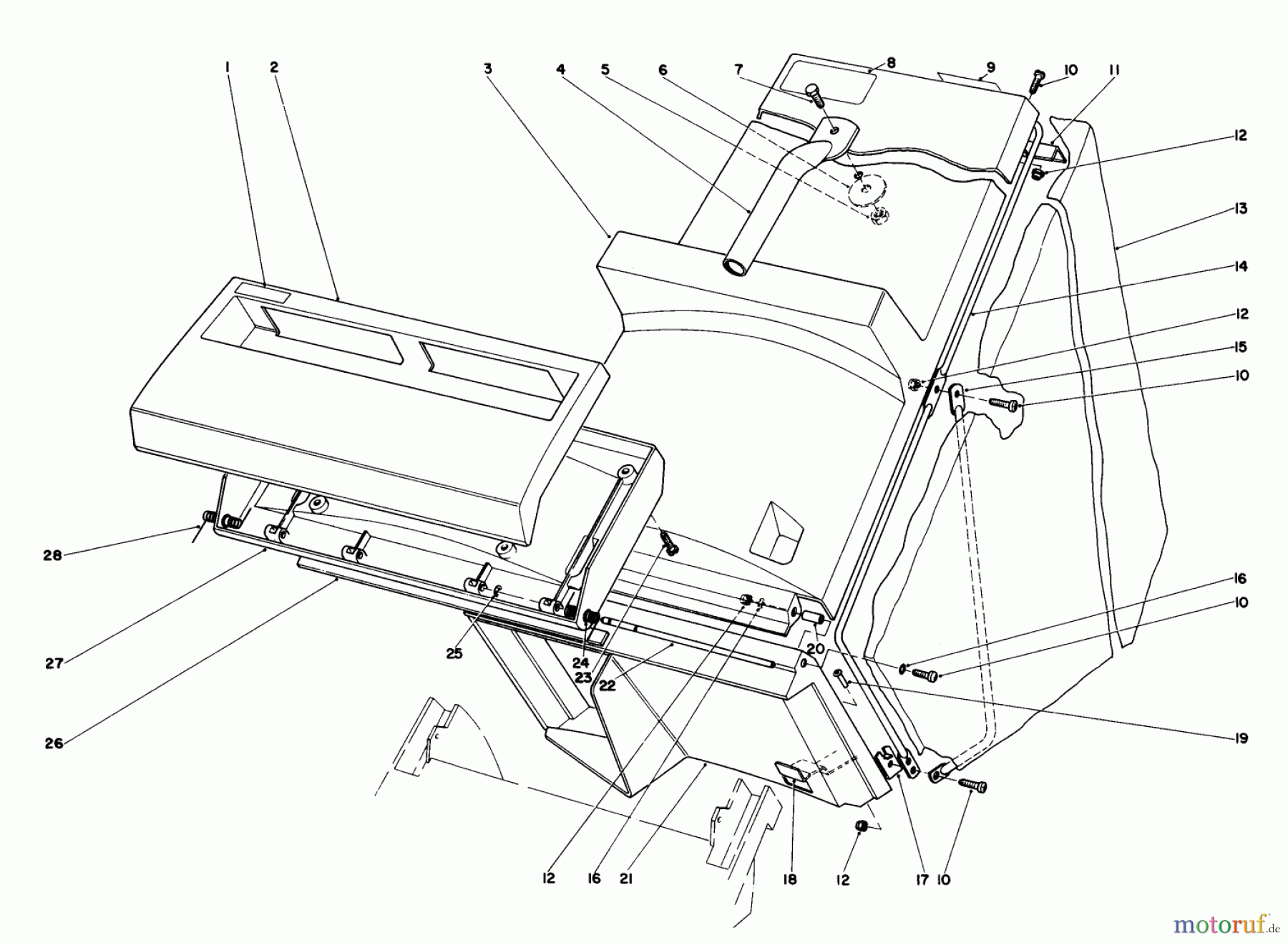  Toro Neu Mowers, Walk-Behind Seite 1 20825 - Toro Electric Lawnmower, 1981 (1000001-1999999) GRASS BAG ASSEMBLY