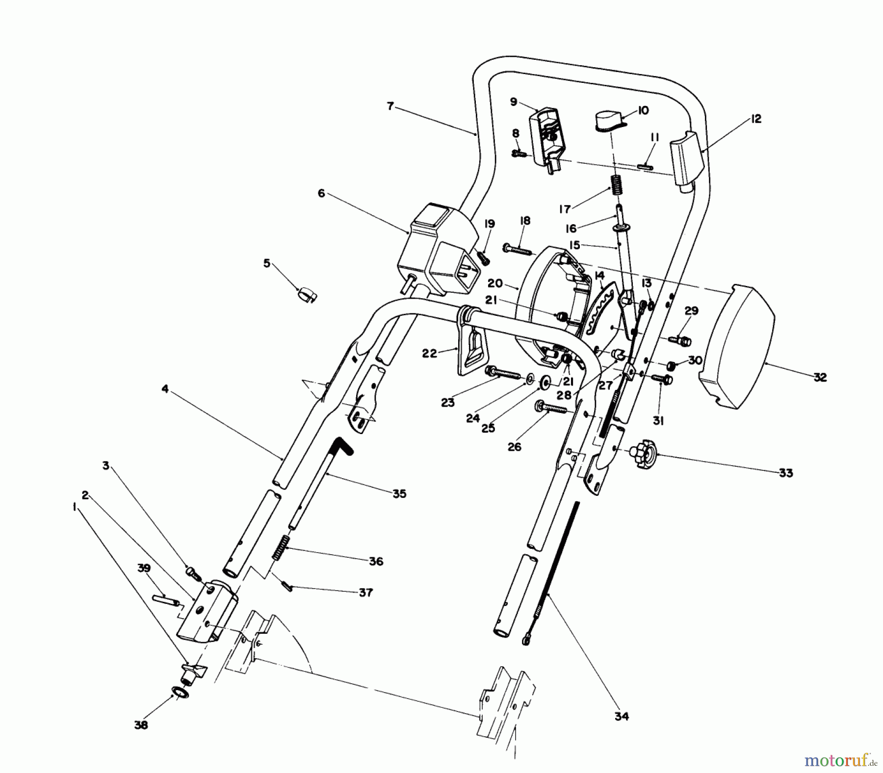  Toro Neu Mowers, Walk-Behind Seite 1 20825 - Toro Electric Lawnmower, 1981 (1000001-1999999) HANDLE ASSEMBLY