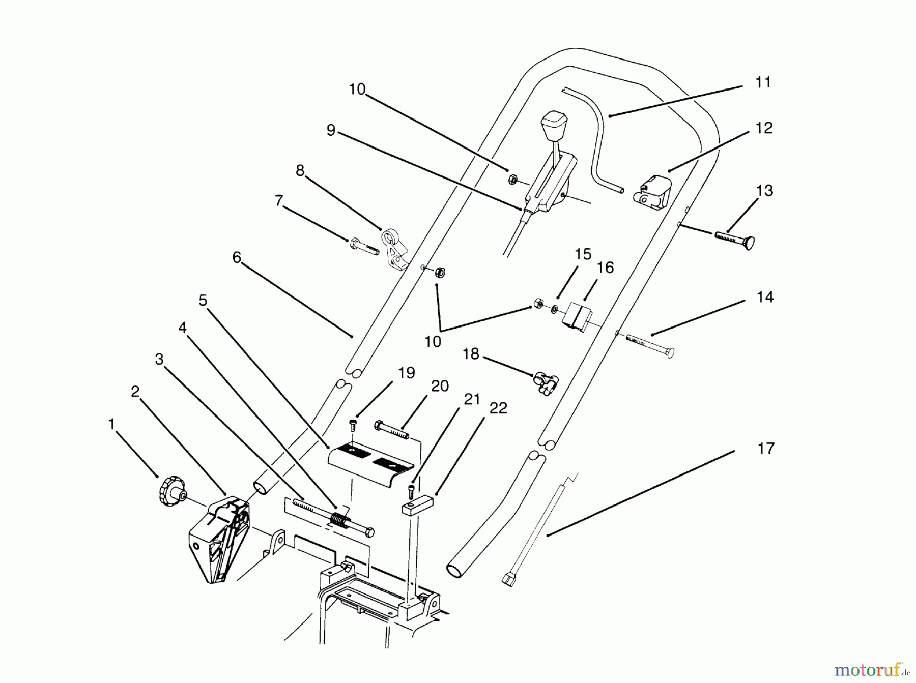  Toro Neu Mowers, Walk-Behind Seite 2 21010BC - Toro Lawnmower, 1995 (5900001-5999999) HANDLE ASSEMBLY