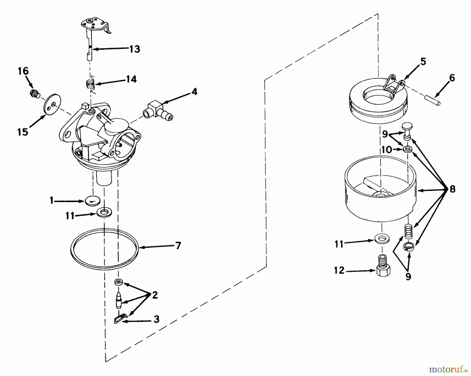  Toro Neu Mowers, Walk-Behind Seite 2 21172 - Toro Guardian Lawnmower, 1972 (2000001-2999999) CARBURETOR NO. 631612