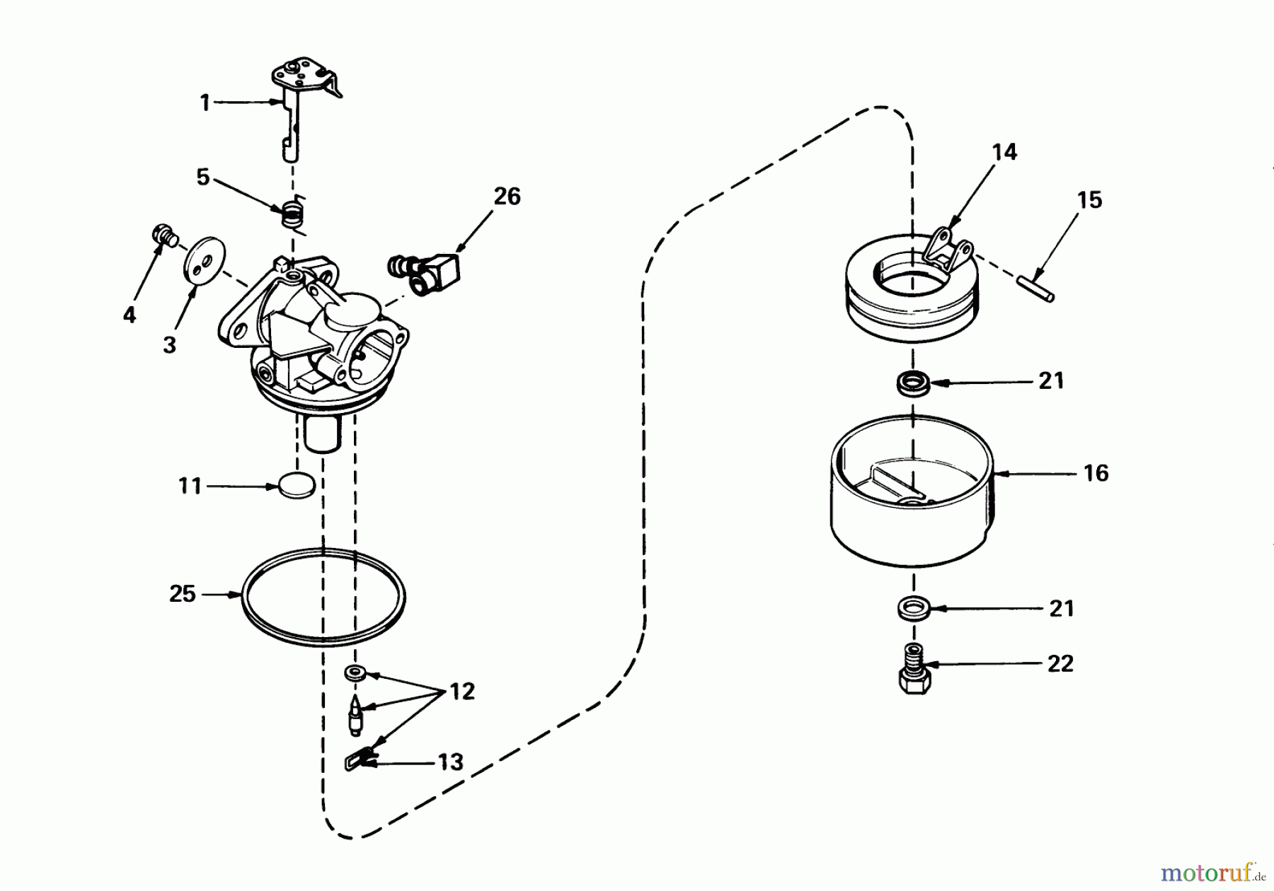  Toro Neu Mowers, Walk-Behind Seite 2 21610 - Toro Guardian Lawnmower, 1974 (4000001-4999999) CARBURETOR NO. 631784 (MOWER MODEL NO.21610 & 21711)