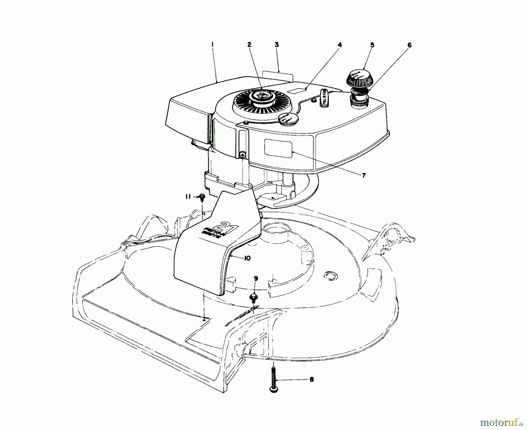  Toro Neu Mowers, Walk-Behind Seite 2 21711 - Toro Guardian Lawnmower, 1974 (4000001-4999999) ENGINE ASSEMBLY MODEL NO. 21610