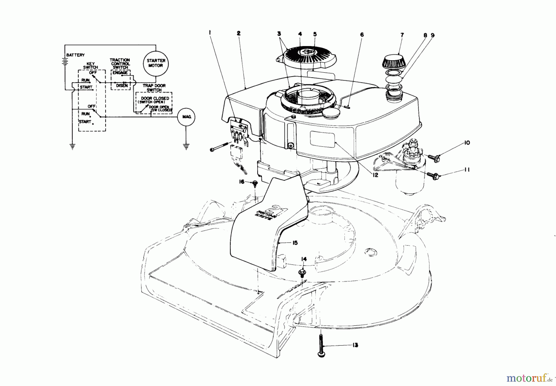  Toro Neu Mowers, Walk-Behind Seite 2 21727 - Toro Guardian Lawnmower, 1977 (7000001-7999999) ENGINE ASSEMBLY MODEL NO. 21727