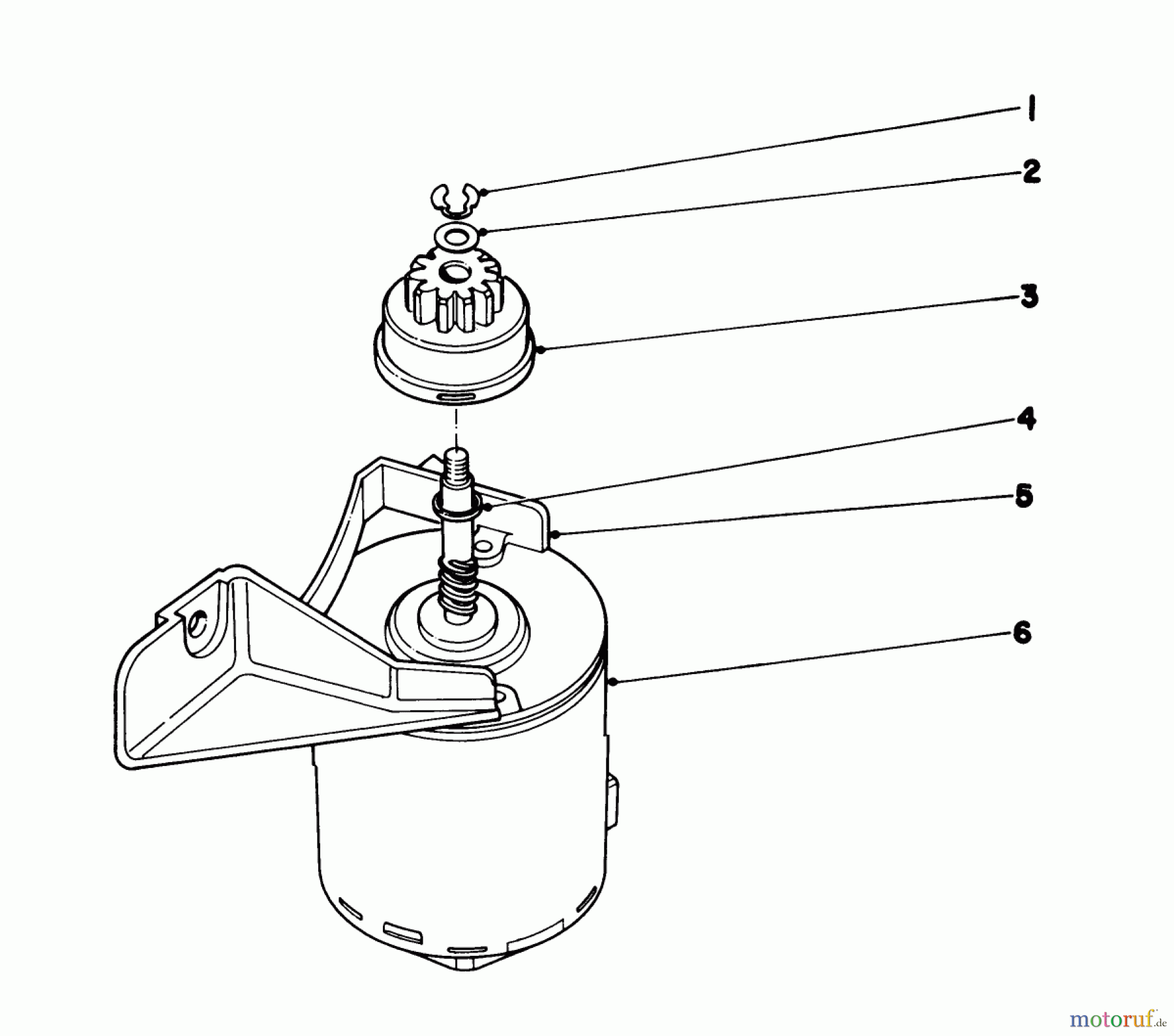  Toro Neu Mowers, Walk-Behind Seite 2 21727 - Toro Guardian Lawnmower, 1977 (7000001-7999999) STARTER MOTOR MODEL NO. 21727