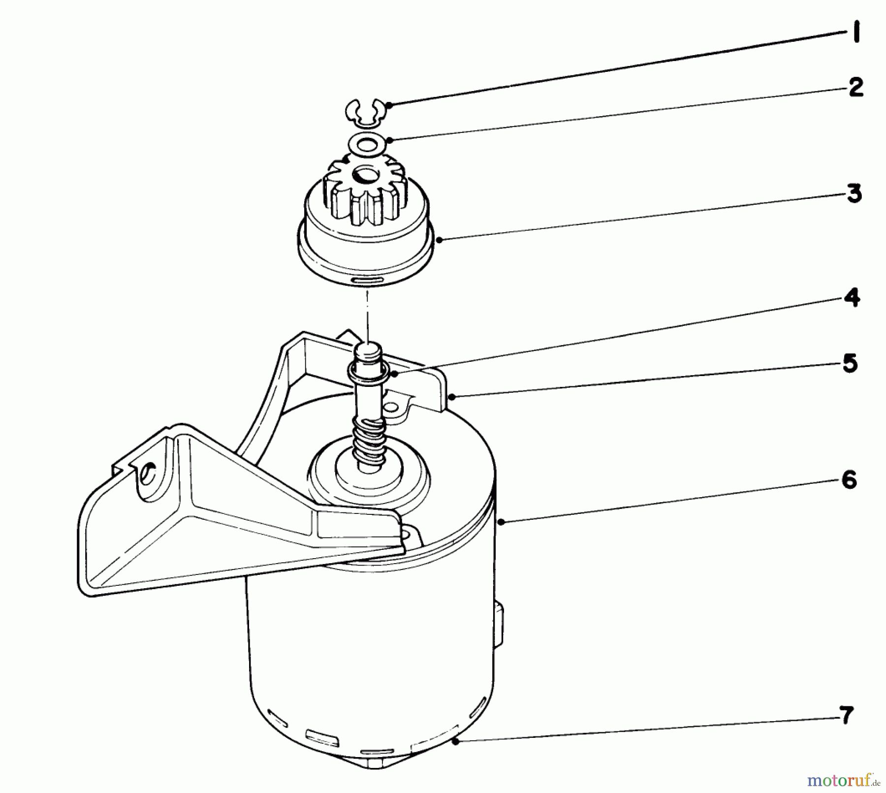  Toro Neu Mowers, Walk-Behind Seite 2 21738 - Toro Whirlwind Lawnmower, 1978 (8000001-8999999) STARTER MOTOR MODEL NO. 21738