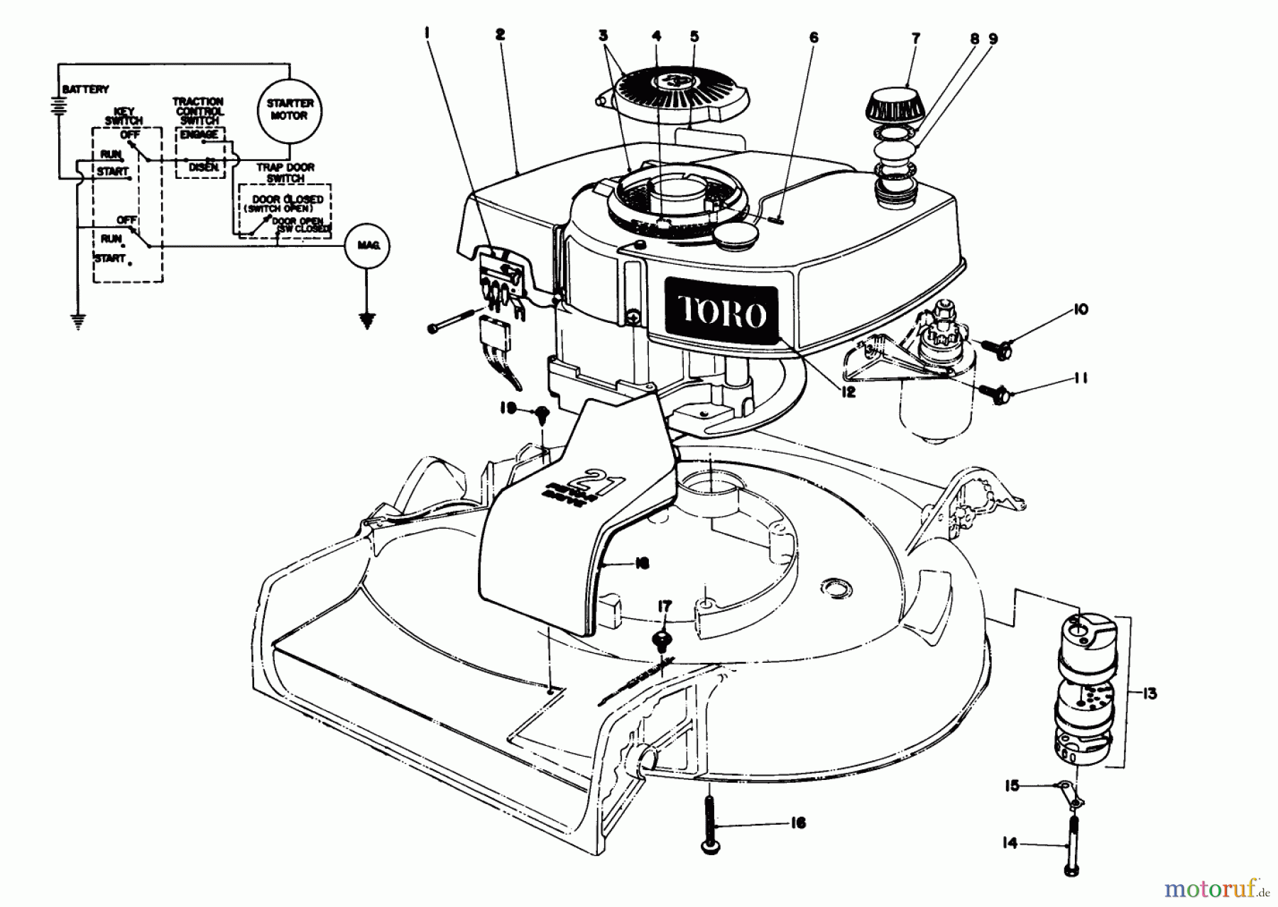  Toro Neu Mowers, Walk-Behind Seite 2 21738 - Toro Whirlwind Lawnmower, 1982 (2000001-2999999) ENGINE ASSEMBLY