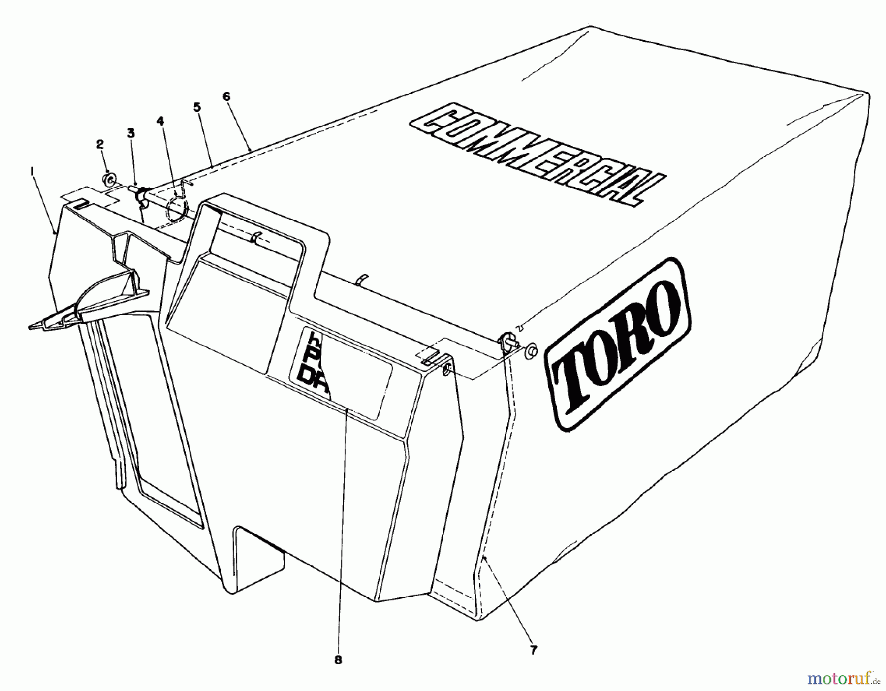  Toro Neu Mowers, Walk-Behind Seite 2 22020 - Toro Lawnmower, 1983 (3000001-3999999) GRASS BAG ASSEMBLY NO. 11-5609