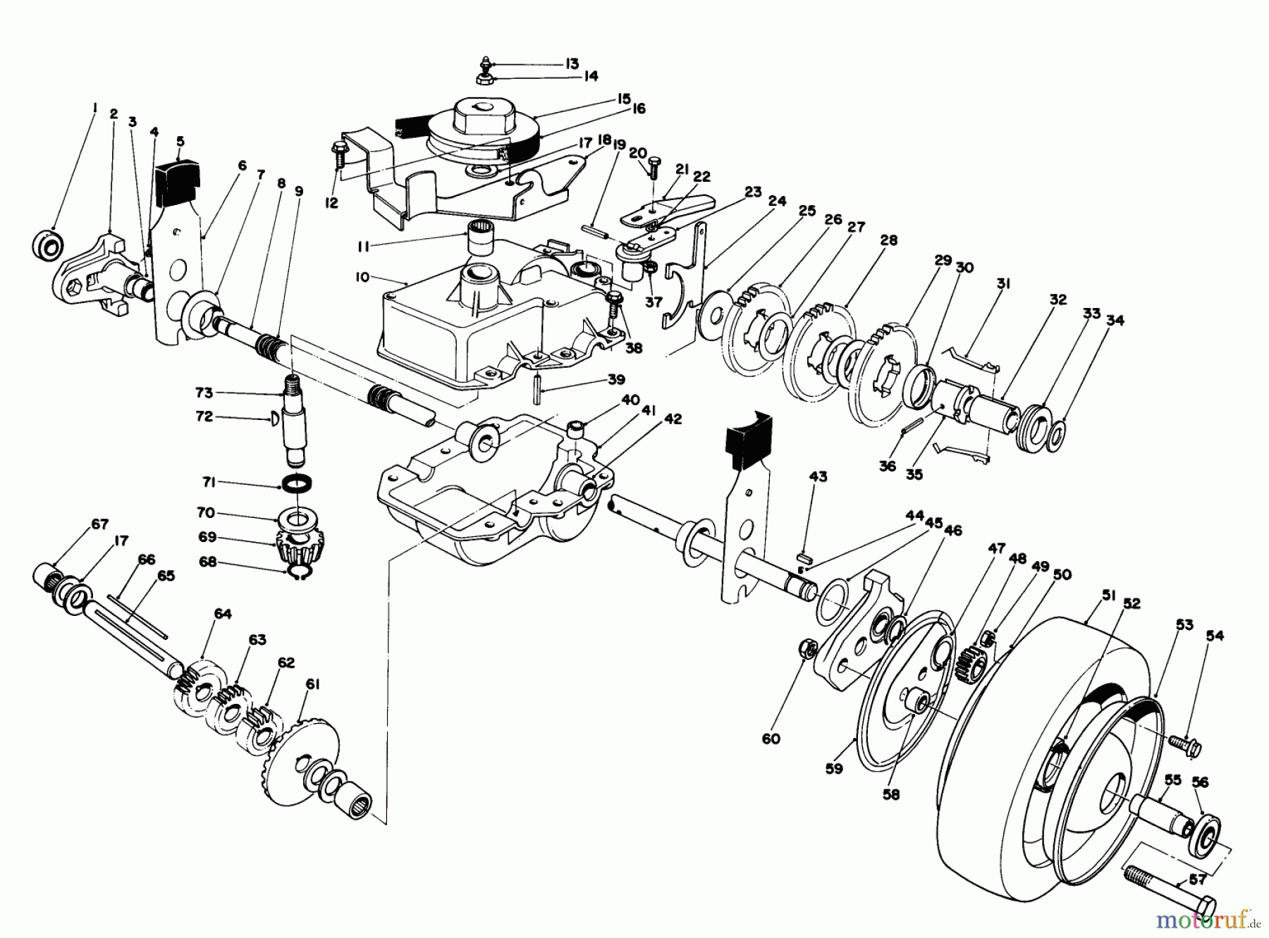  Toro Neu Mowers, Walk-Behind Seite 2 22020 - Toro Lawnmower, 1986 (6000001-6999999) GEAR CASE ASSEMBLY (MODEL 22020)