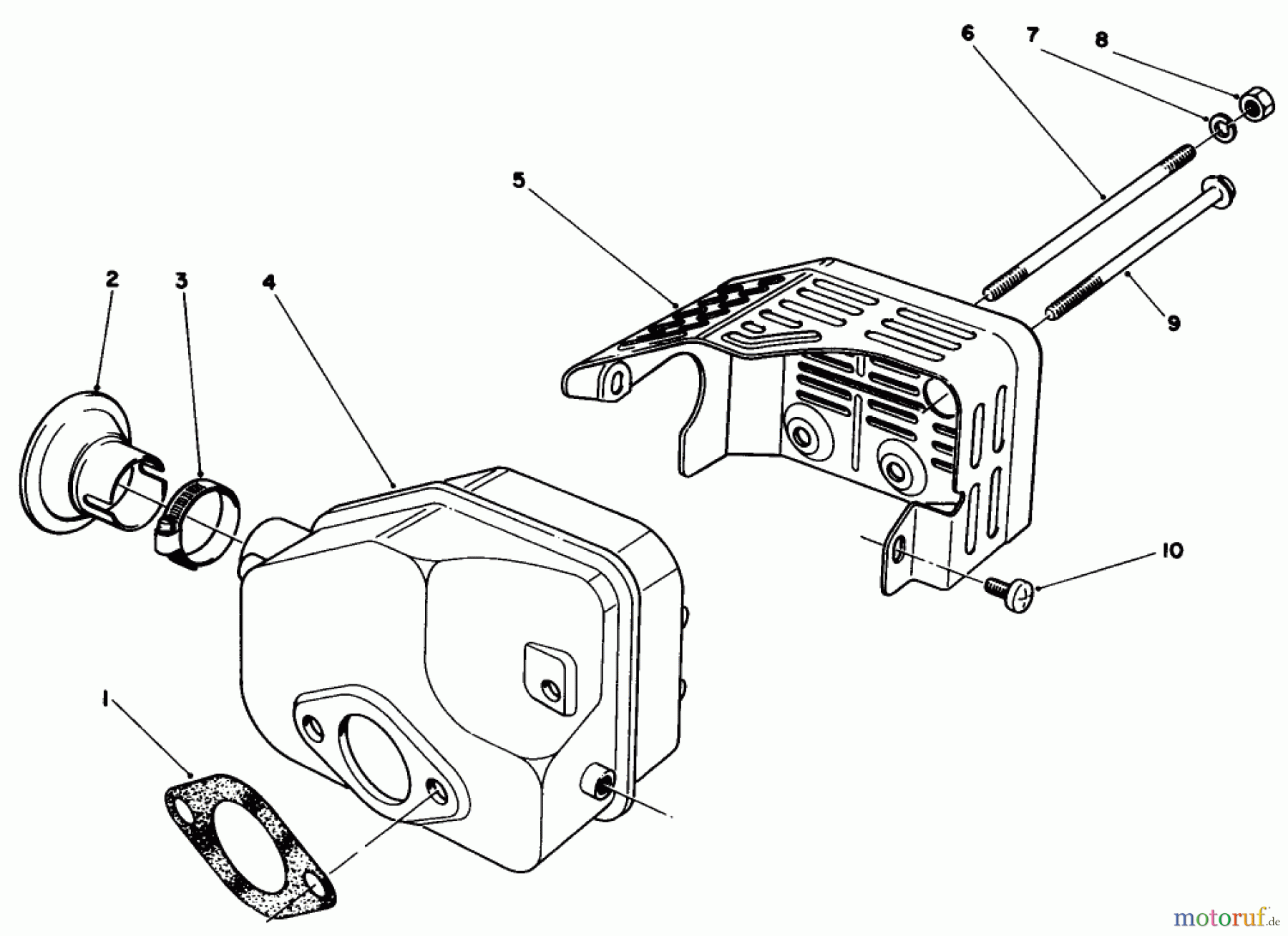  Toro Neu Mowers, Walk-Behind Seite 2 22025 - Toro Lawnmower, 1985 (5000001-5999999) MUFFLER ASSEMBLY