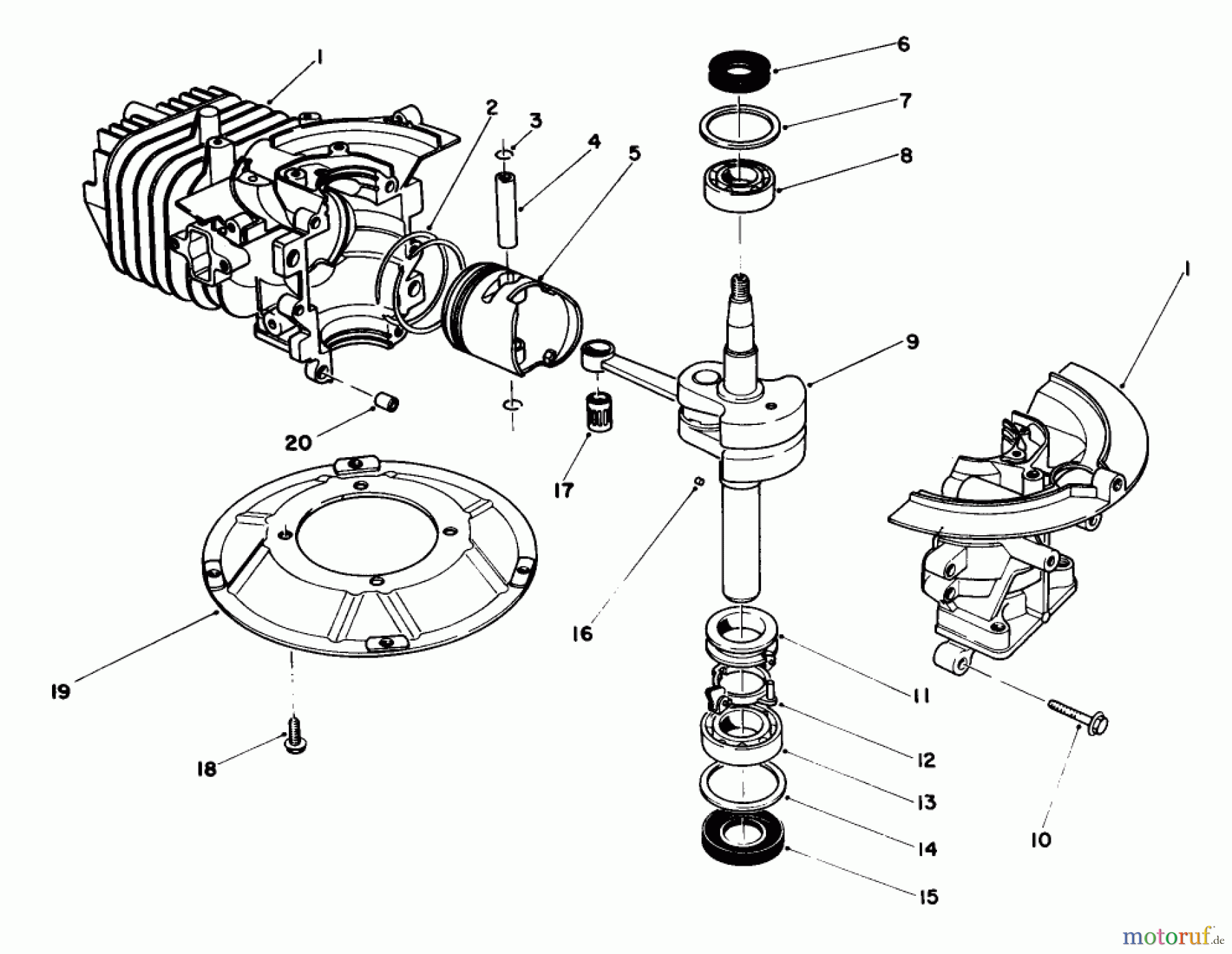  Toro Neu Mowers, Walk-Behind Seite 2 22025 - Toro Lawnmower, 1985 (5000001-5999999) SHORT BLOCK ASSEMBLY