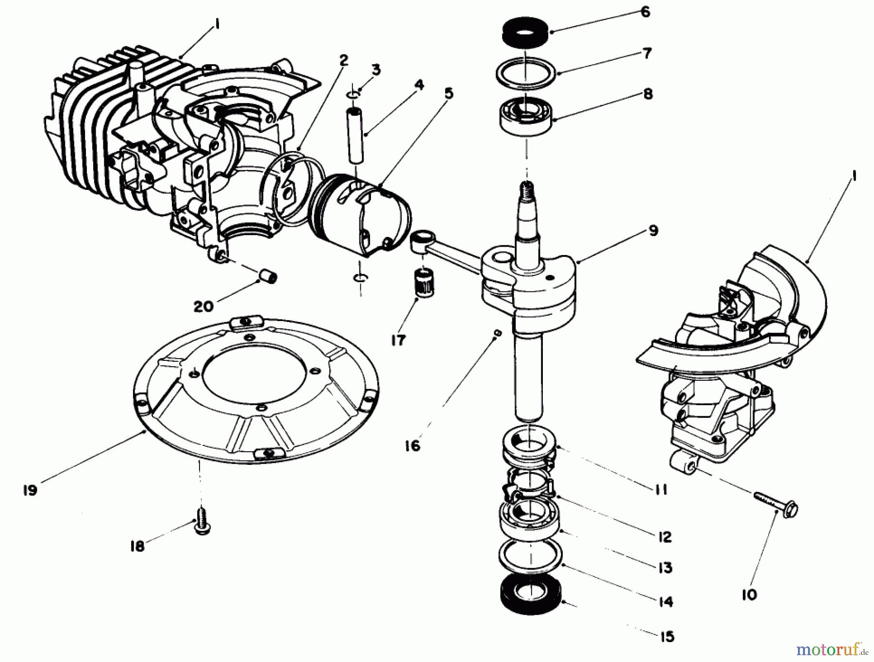  Toro Neu Mowers, Walk-Behind Seite 2 22025 - Toro Lawnmower, 1987 (7000001-7999999) ENGINE ASSEMBLY MODEL NO. 47PG6 #1