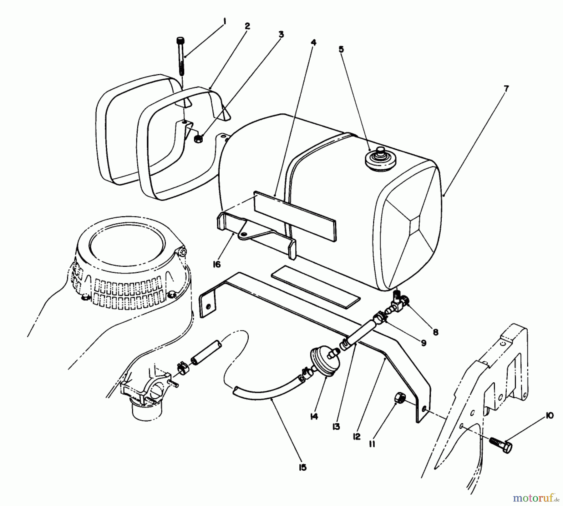  Toro Neu Mowers, Walk-Behind Seite 2 22025 - Toro Lawnmower, 1989 (9000001-9999999) GAS TANK ASSEMBLY