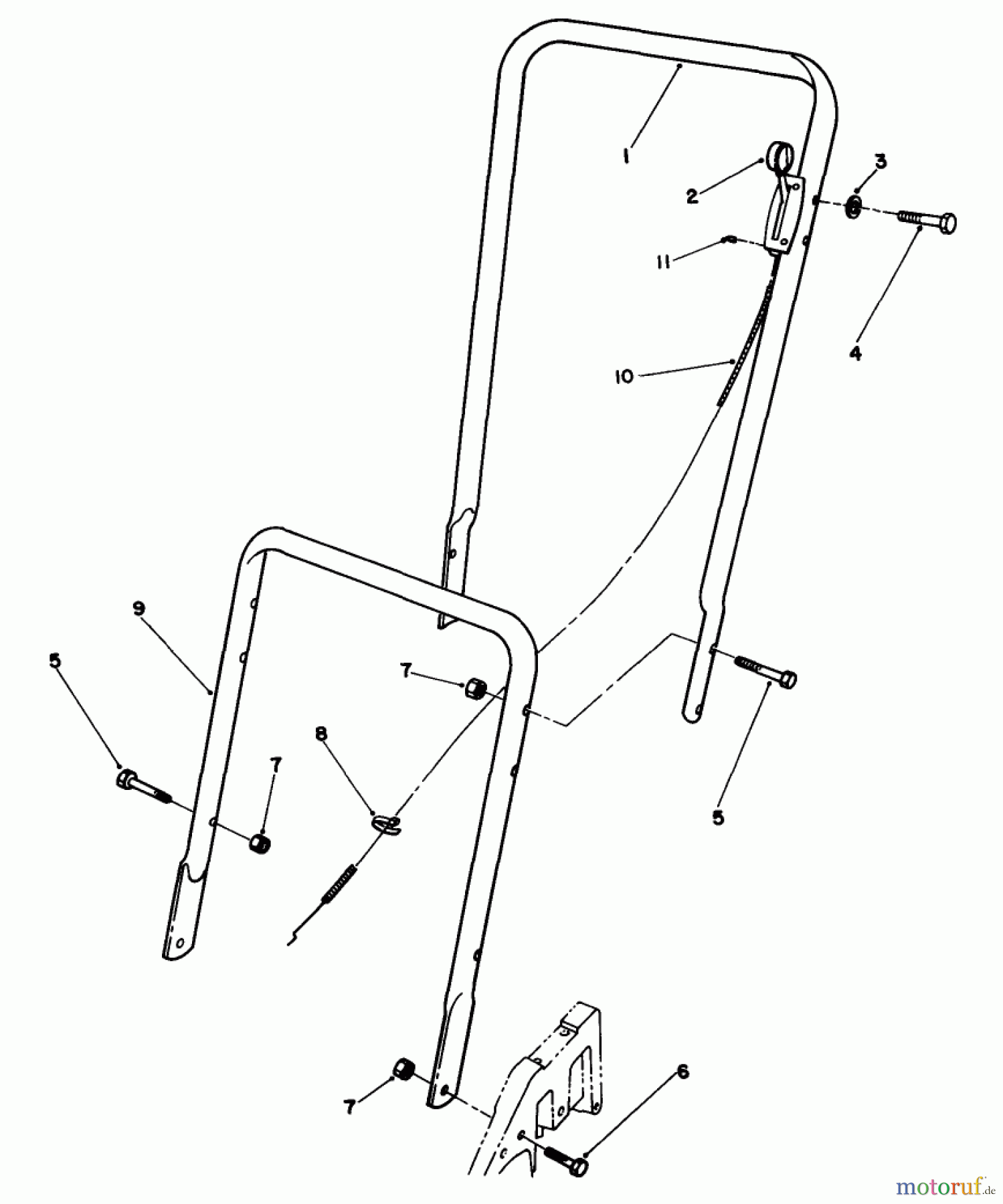  Toro Neu Mowers, Walk-Behind Seite 2 22025 - Toro Lawnmower, 1989 (9000001-9999999) HANDLE ASSEMBLY