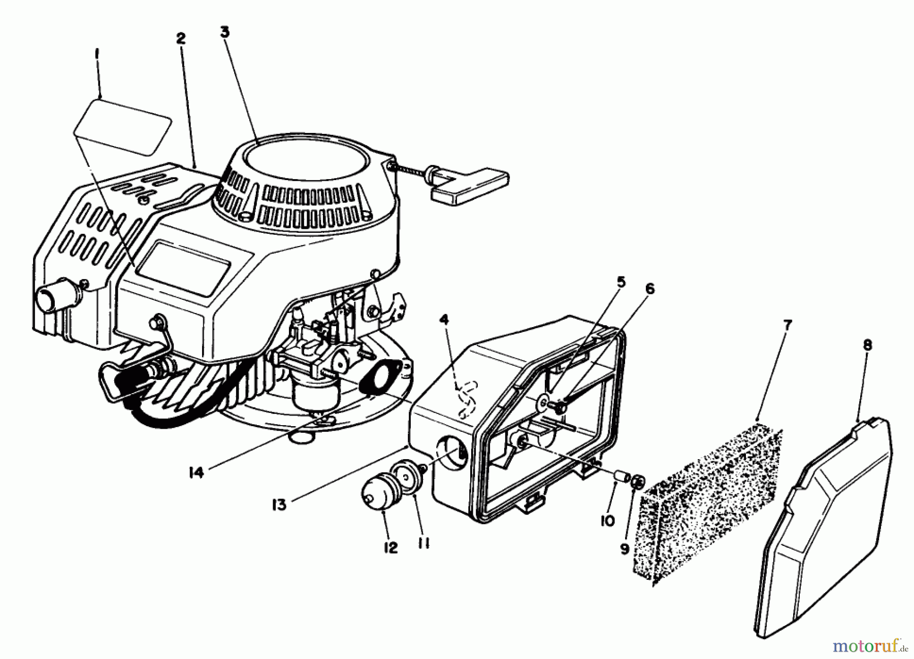  Toro Neu Mowers, Walk-Behind Seite 2 22025 - Toro Lawnmower, 1991 (1000001-1999999) ENGINE ASSEMBLY