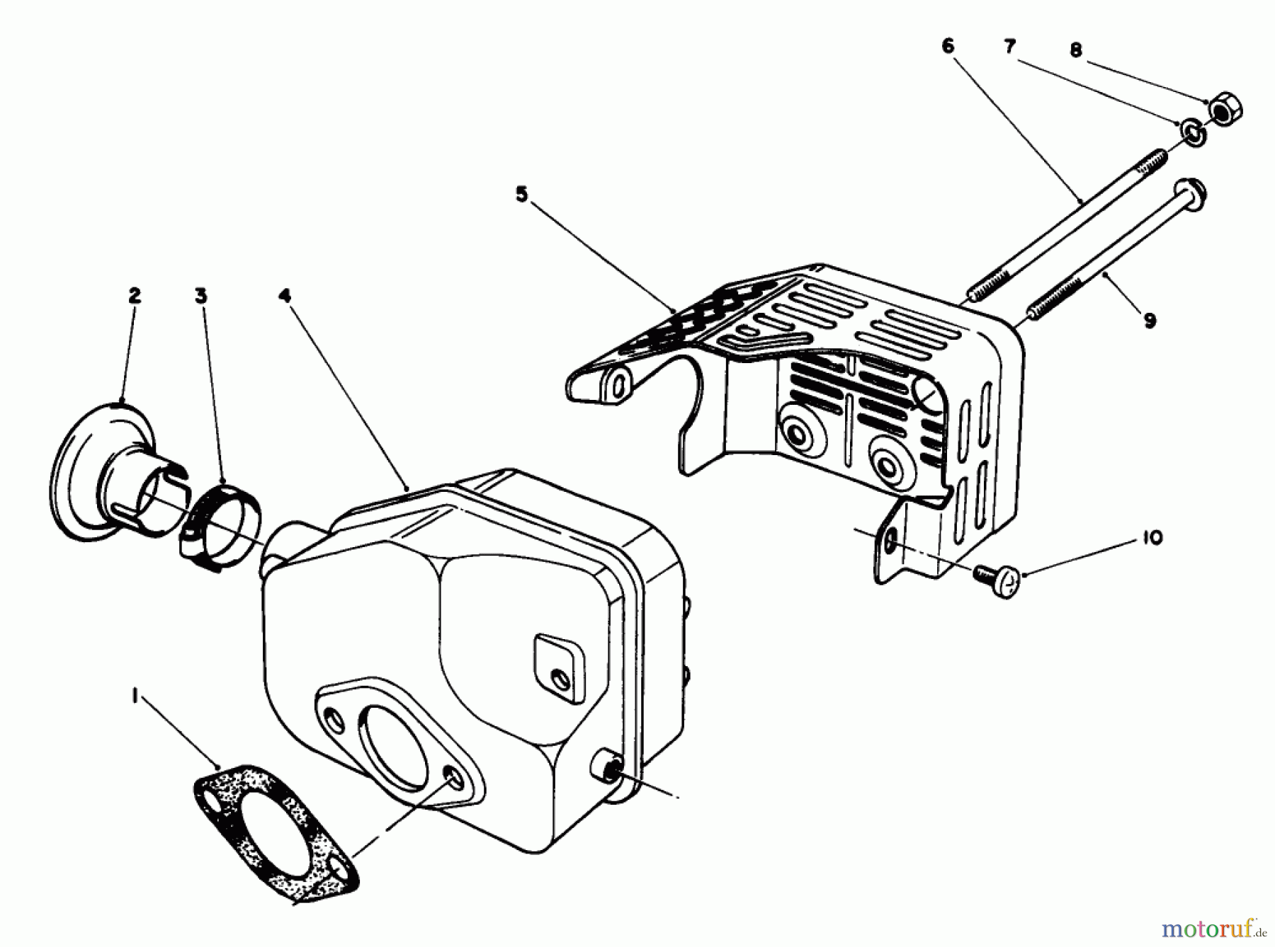  Toro Neu Mowers, Walk-Behind Seite 2 22025 - Toro Lawnmower, 1991 (1000001-1999999) MUFFLER ASSEMBLY (MODEL NO. 47PL0-3)