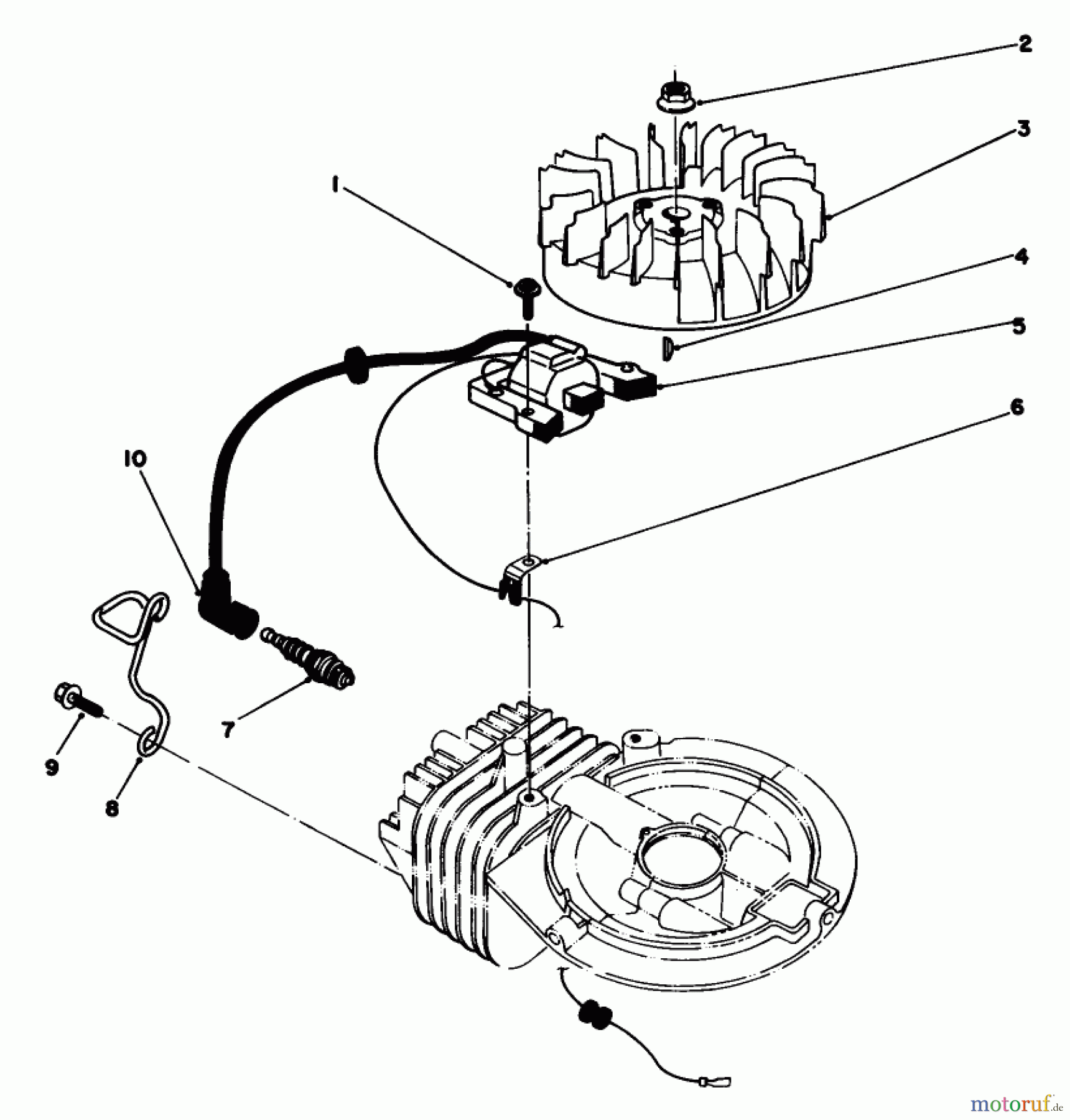  Toro Neu Mowers, Walk-Behind Seite 2 22025C - Toro Lawnmower, 1987 (7000001-7999999) FLYWHEEL AND MAGNETO ASSEMBLY (MODEL NO. 47PG6)